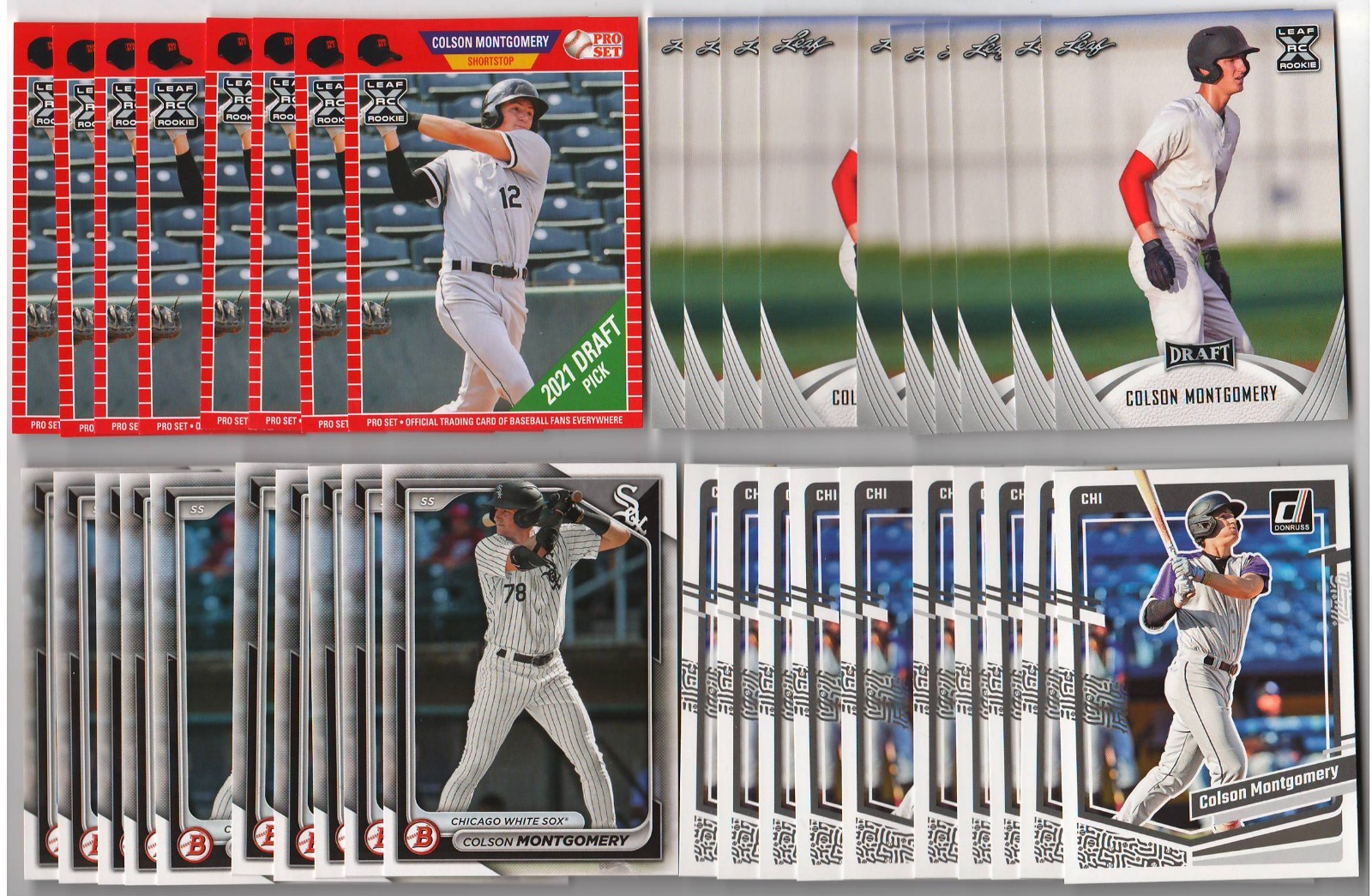 x100 Colson Montgomery 2021-2024 mixed Rookie Card lot RC Parallel Gold Green!!!