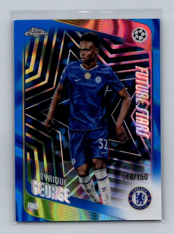 Tyrique George 2025-26 Topps Chrome UEFA Club Blue Lava Refractor #58 /150