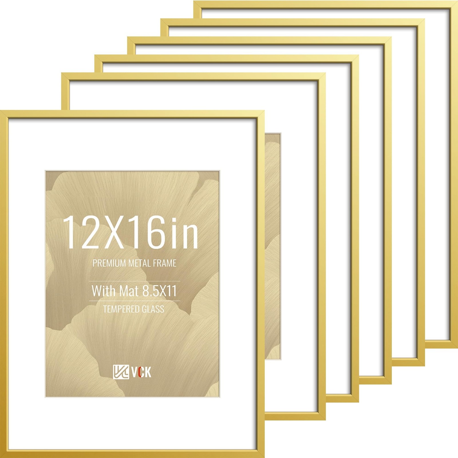 VCK 12×16 Picture Frame Gold 6 Pack, High-End Aluminum Metal Poster Frame wit…