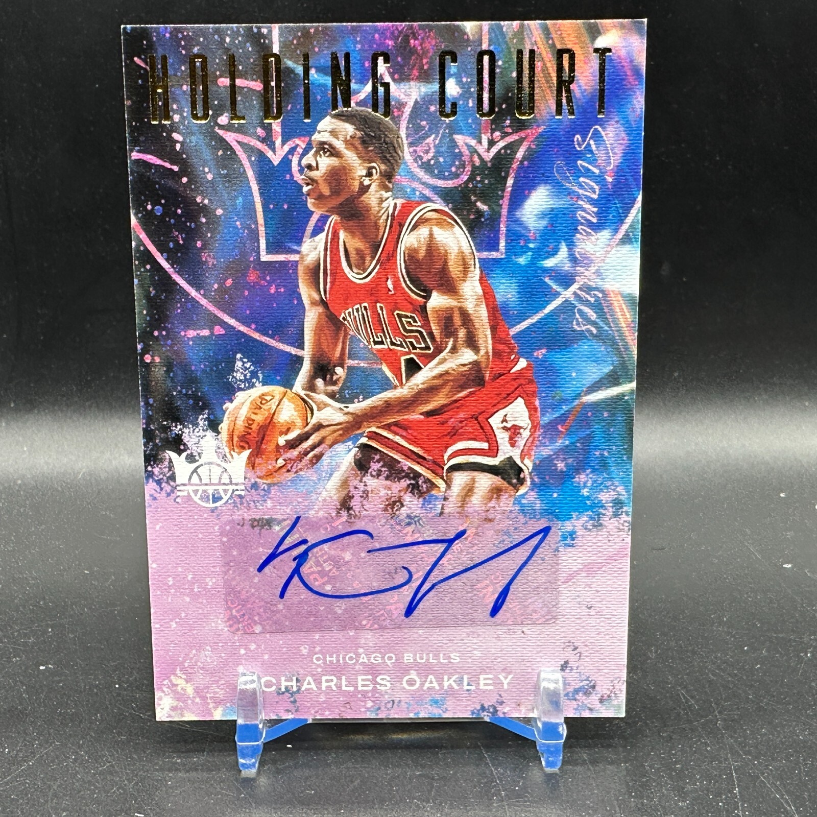 Charles Oakley Auto /75 2021-22 Court Kings Holding Court Signatures Bulls