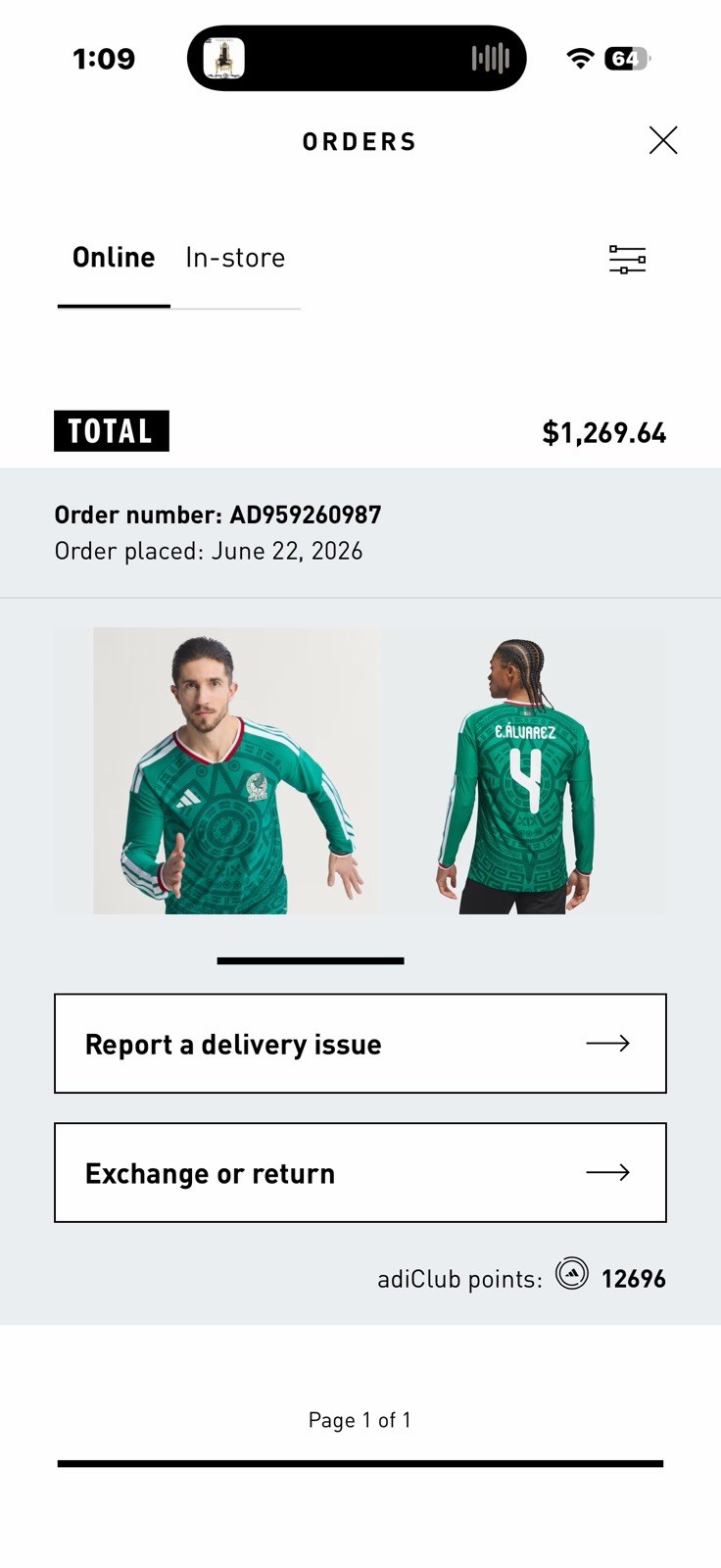 2026 Mexico Authentic Away Adidas World Cup Jersey Men’s Small JY5539 NWT