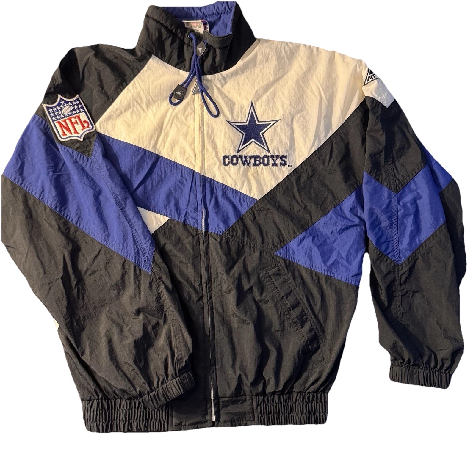 Vintage Apex One Dallas Cowboys Windbreaker Jacket Small Made In Hong Kong