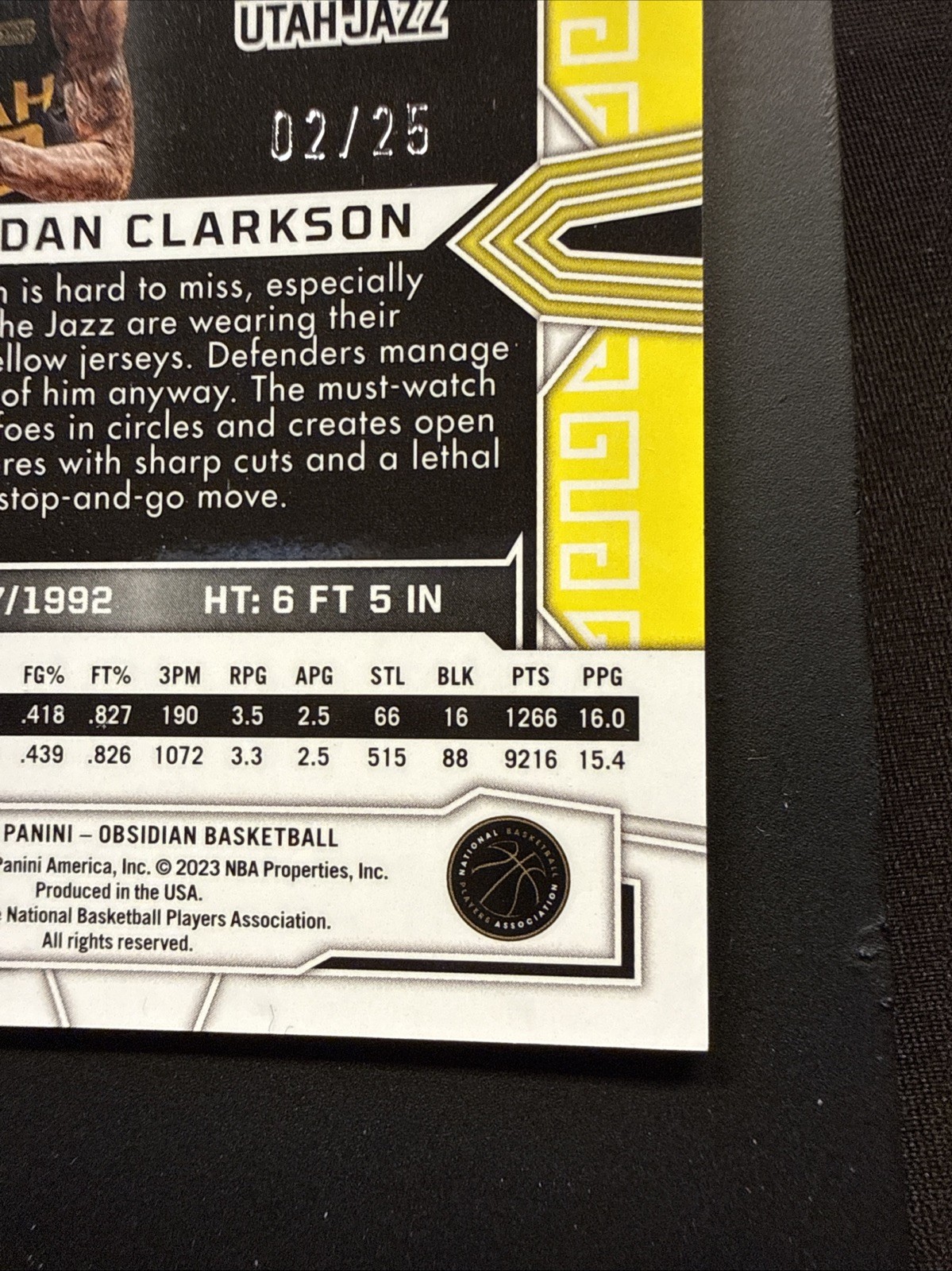 Jordan Clarkson 2022-23 Panini Obsidian Basketball Green Flood Prizm /25 #43