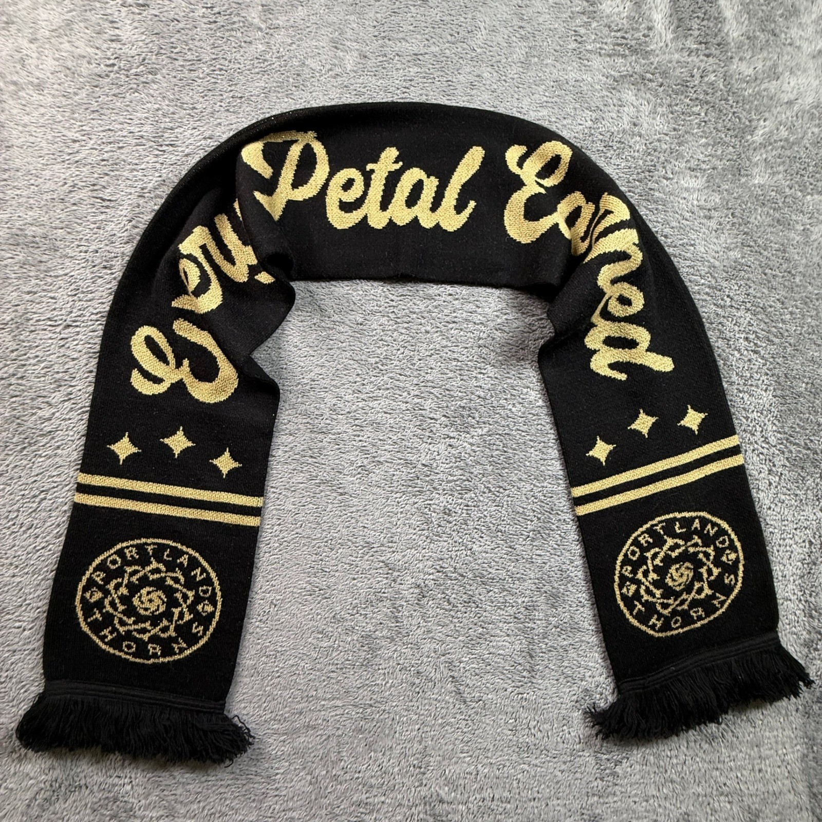 Ruffneck Portland Thorns Scarf Unisex OS Black Gold Excellent Every Petal Earned