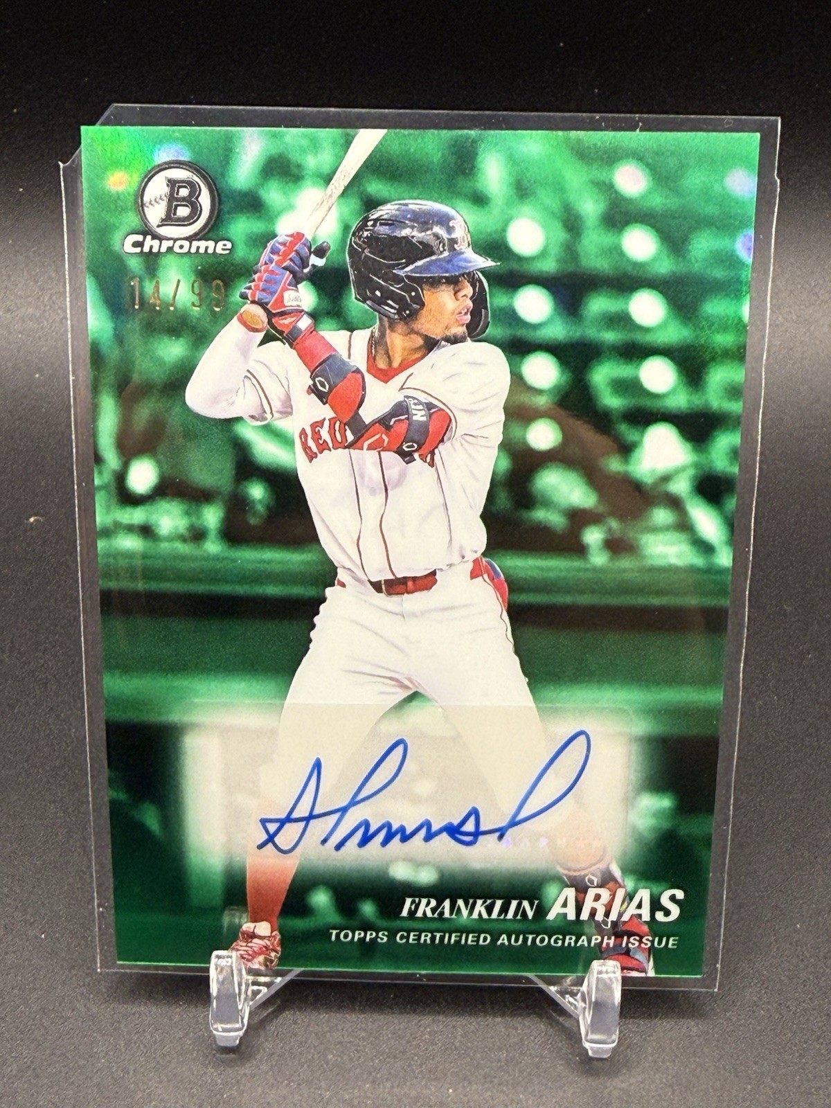 Franklin Arias 2025 Bowman Draft #AA-FA Achromatic Autograph Green [#14/99]