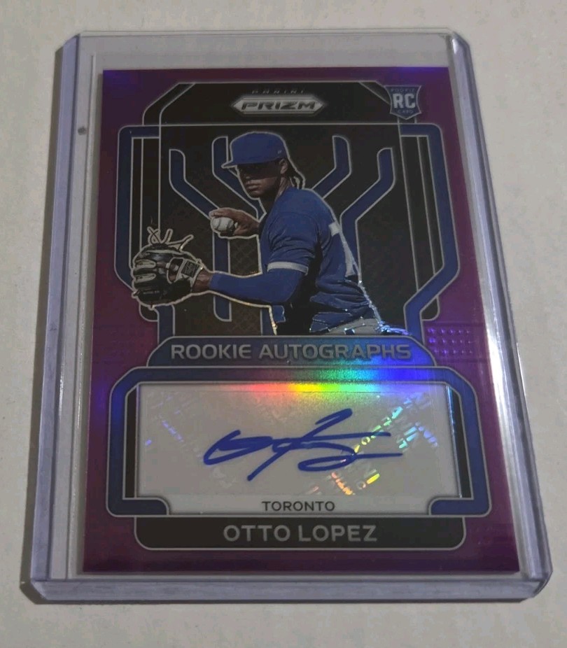 OTTO LOPEZ 2022 Panini Prizm Rookie AUTO Purple /50 #RA-OL RC Blue Jays Marlins