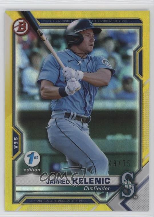 2021 Bowman 1st Edition Yellow Foil 49/75 Jarred Kelenic #BFE-102 Rookie RC 16jo