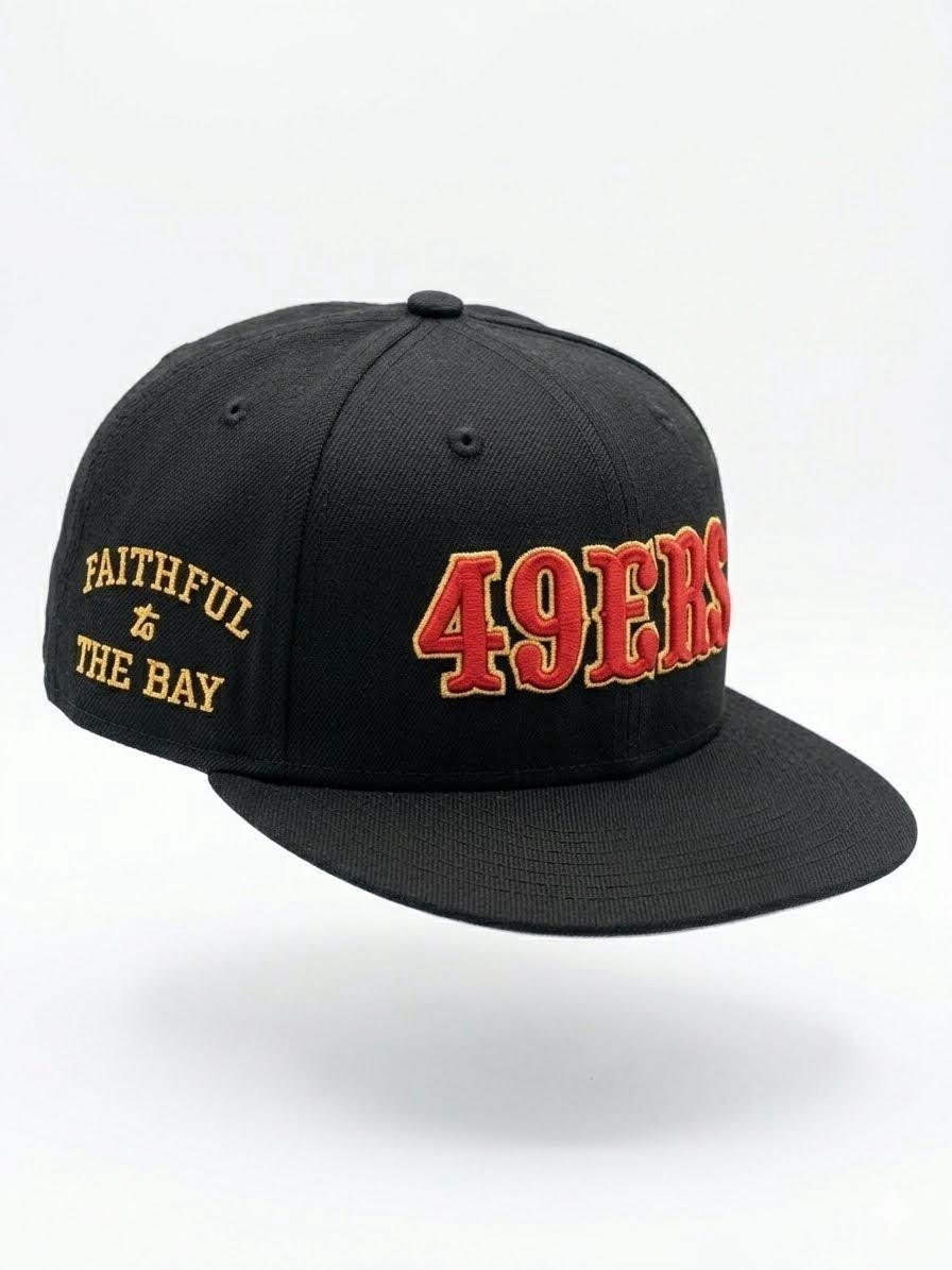 San Francisco 49ers Black Snapback Hat Faithful To The Bay Flat Brim Cap