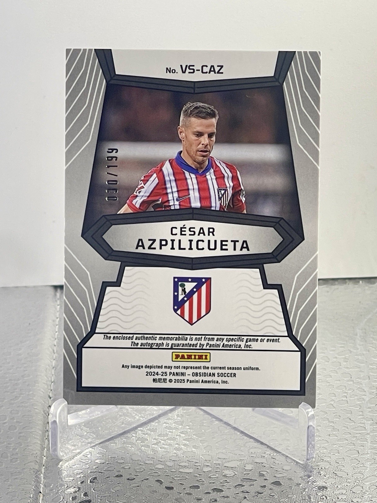 CESAR AZPILICUETA 2024-25 Obsidian Volcanic 2 Color Patch Auto /199 Atletico