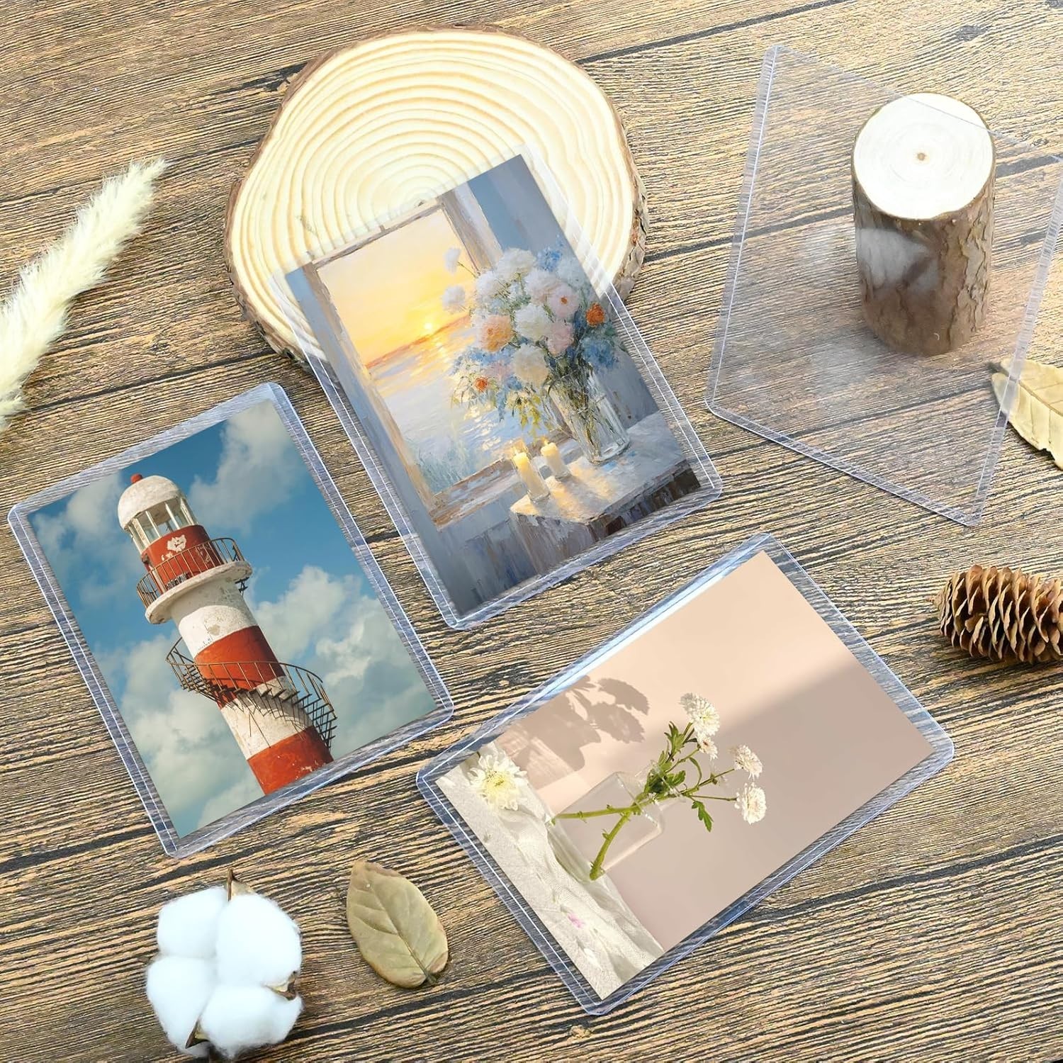 15 Pack Post Card Photo Top Loaders 4 x 6 Inches Hard Plastic Cards Sleeve Prote