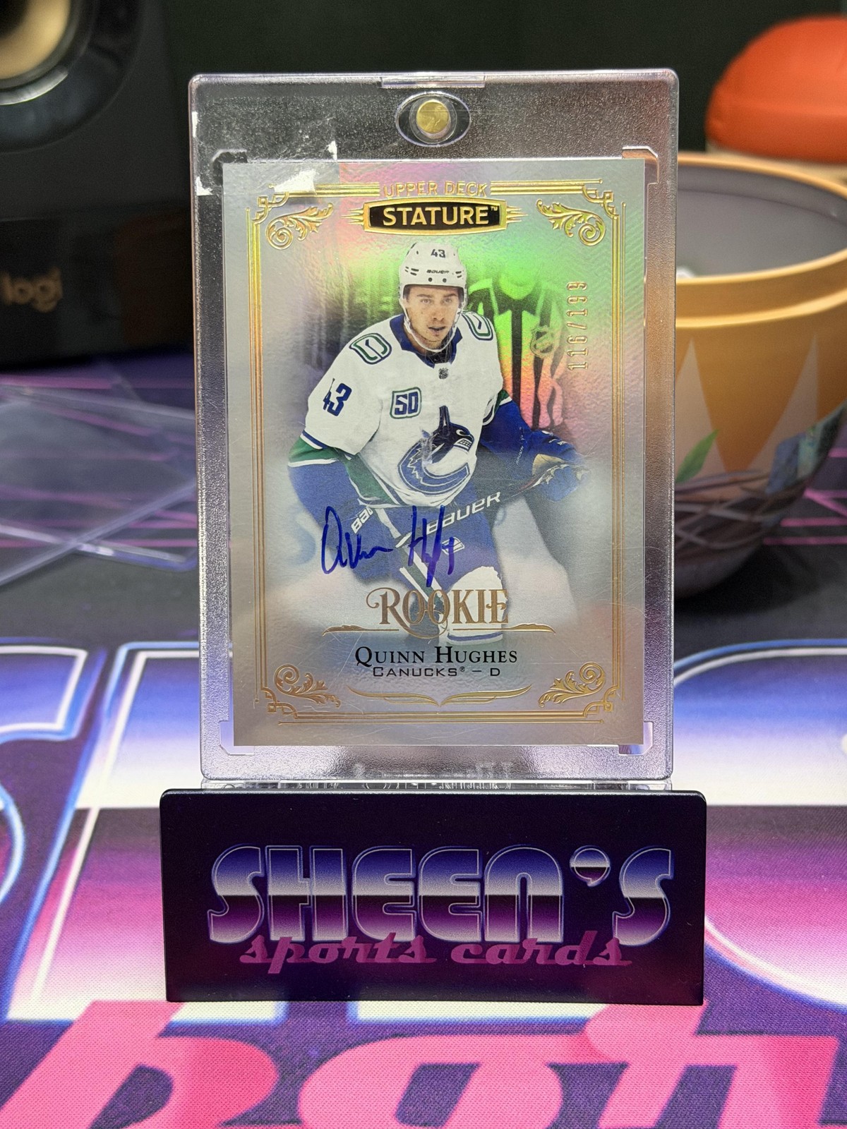 2019-20 Upper Deck Stature #118 Quinn Hughes #/399 (RC)