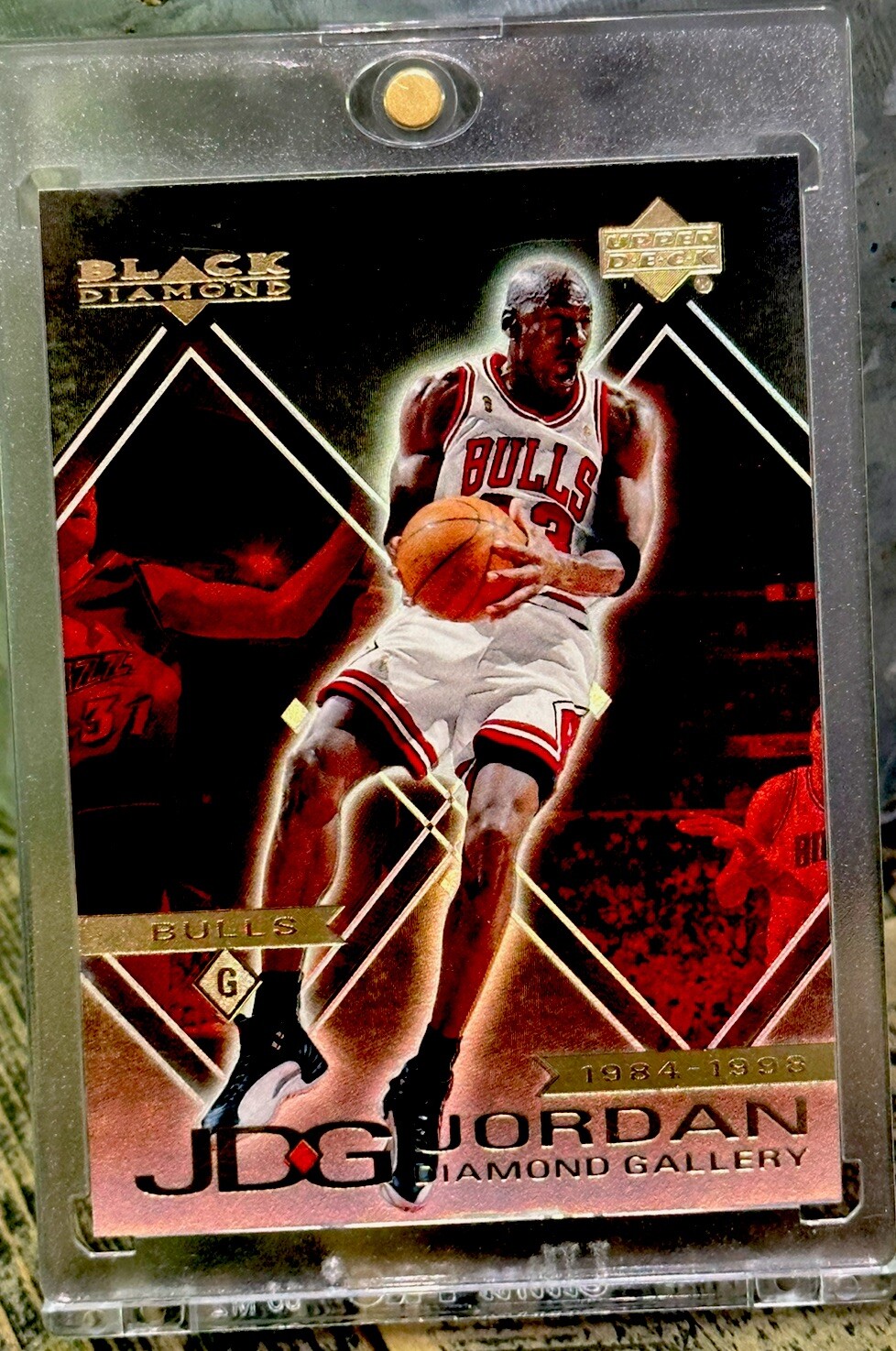 Michael Jordan Card REFRACTOR RAINBOW HOLO FOIL RARE INSERT BULLS JERSEY #23
