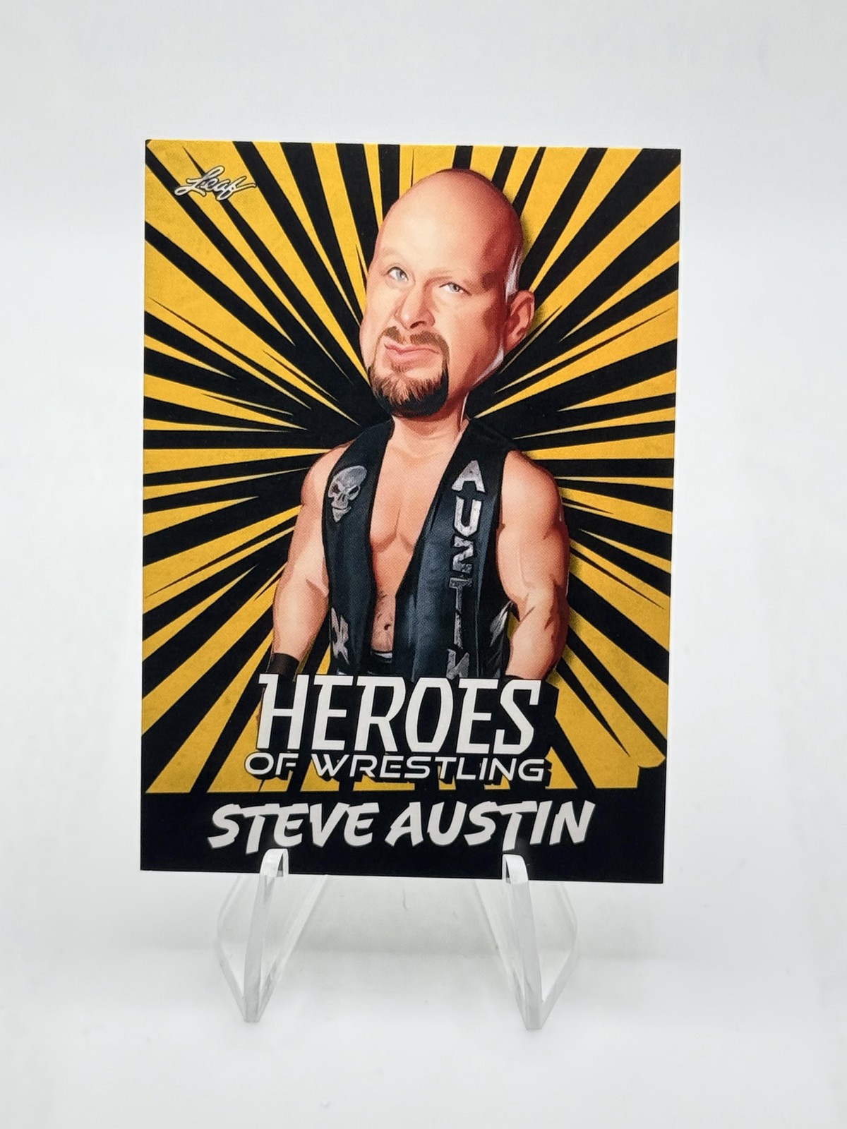 2023 Leaf Heroes of Wrestling Stone Cold Steve Austin WWE #B-9 Gold Variation