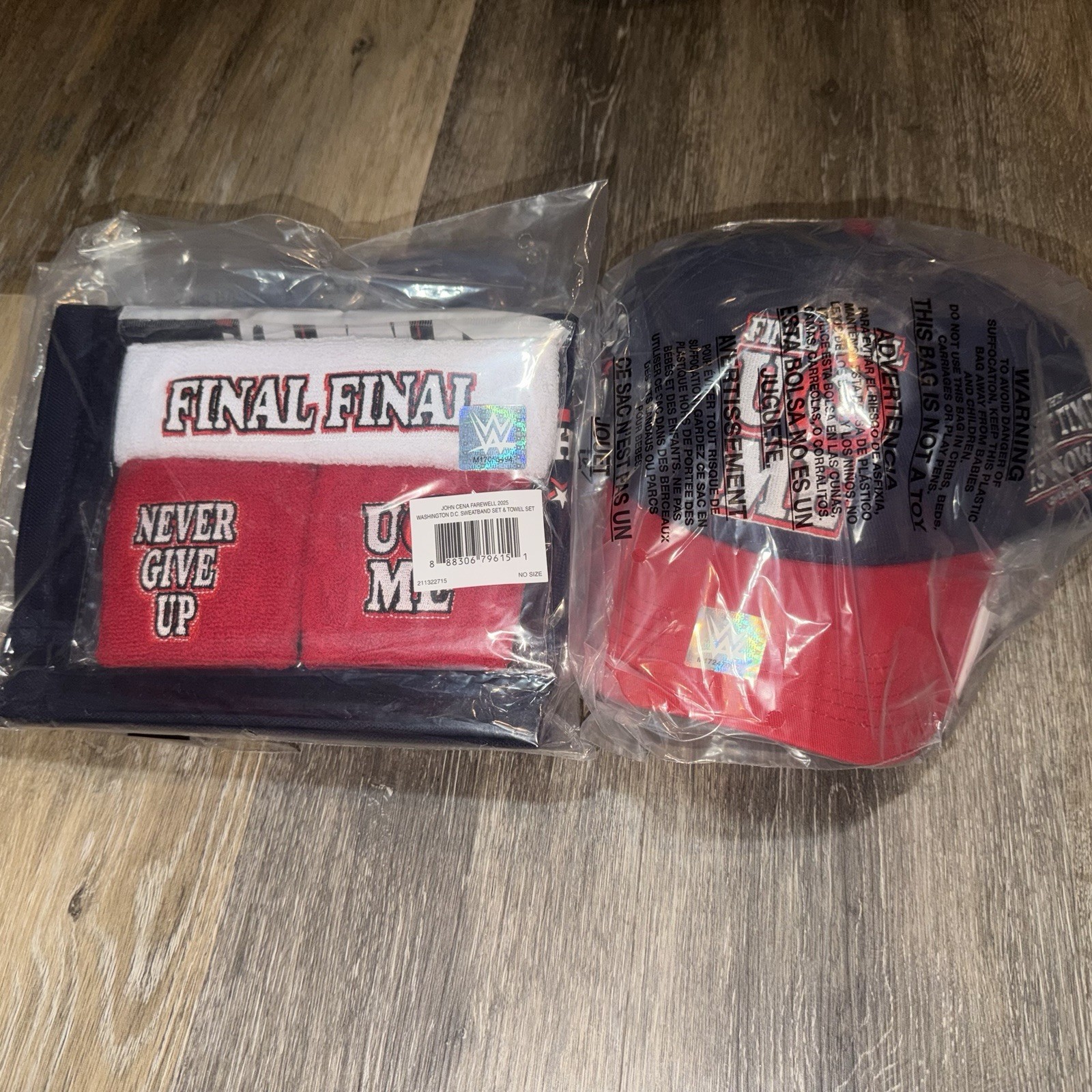 WWE Authentic John Cena Final Match Washington DC Hat, Towel, & Sweatbands