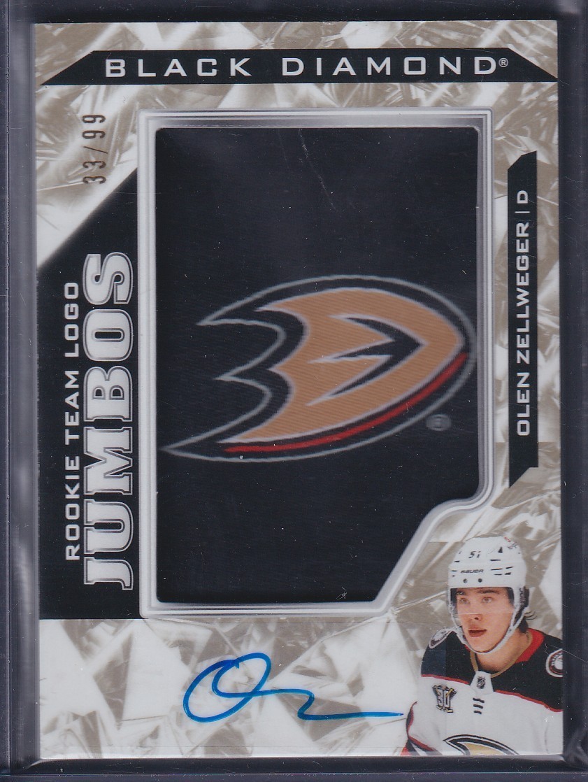 OLEN ZELLWEGER – 2024 UD Black Diamond Rookie Team Logo Jumbos Auto #RTL-OZ, /99