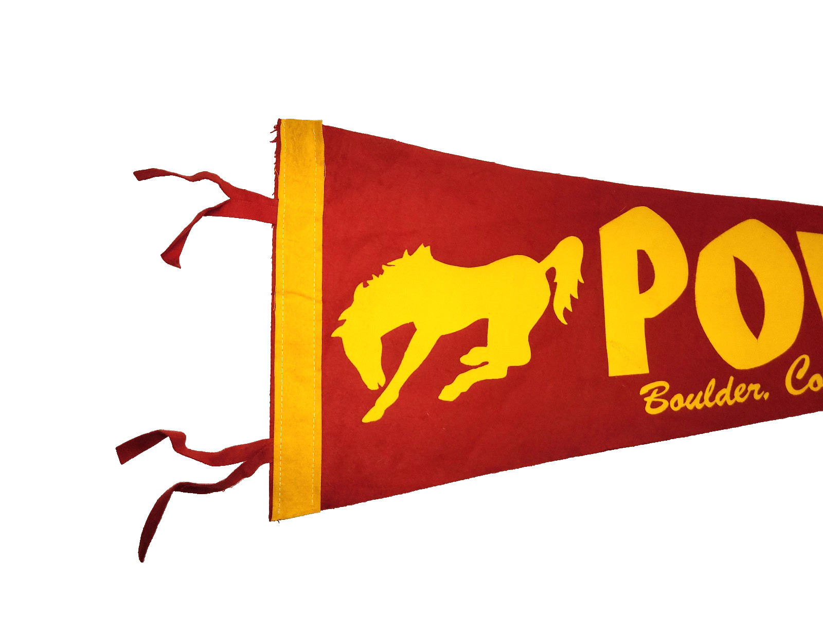 1950’s 60’s Boulder Colorado CO Pow Wow Days Banner Flag Pennant 26″ x 9″