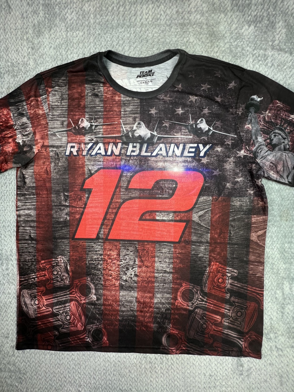 Team Penske Ryan Blaney Nascar Racing AOP Graphic T shirt Men’s 3XL