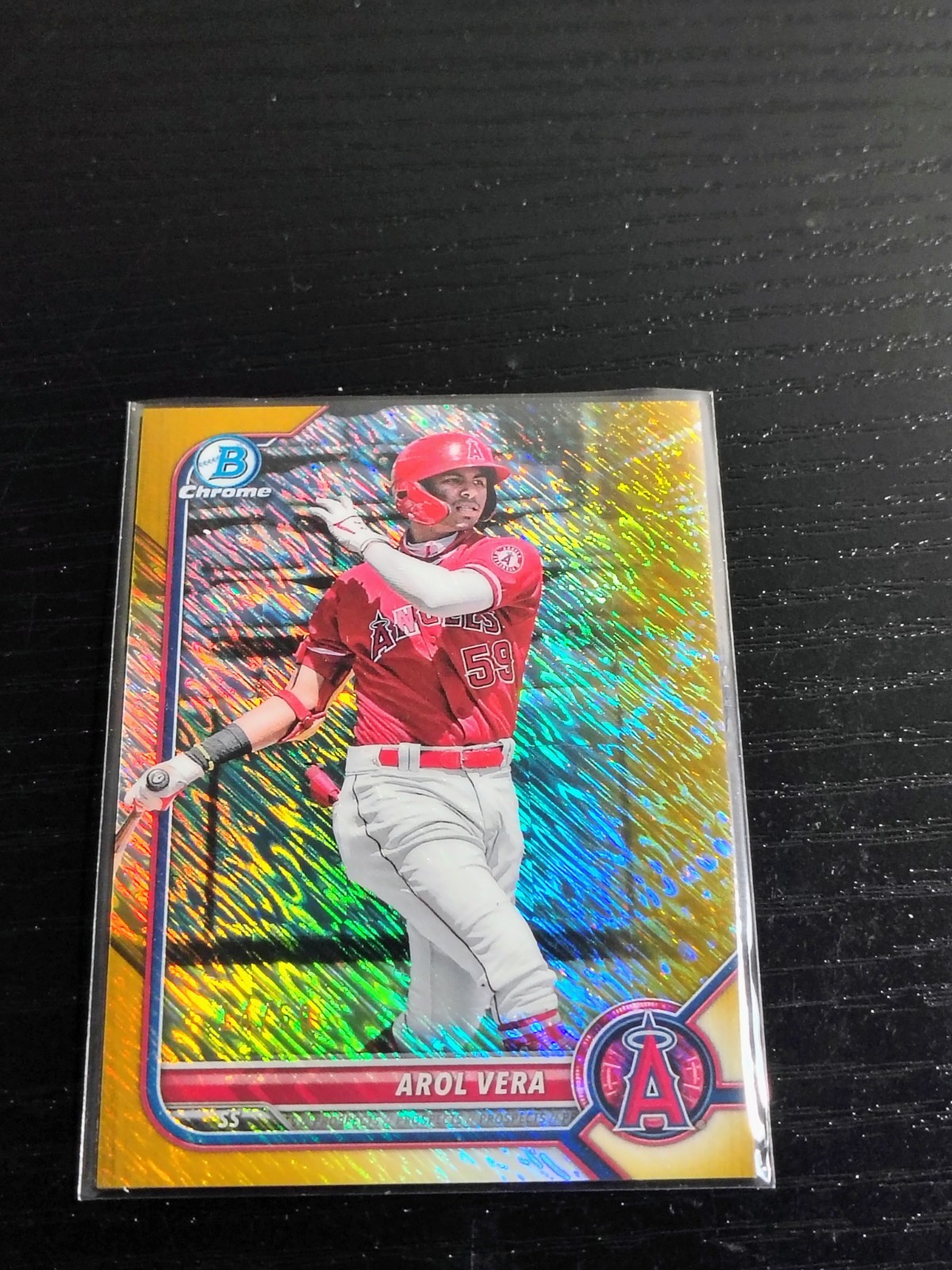 2022 Bowman Chrome Prospects Arol Vera #BCP-101 Gold Shimmer Refractor /50 SP