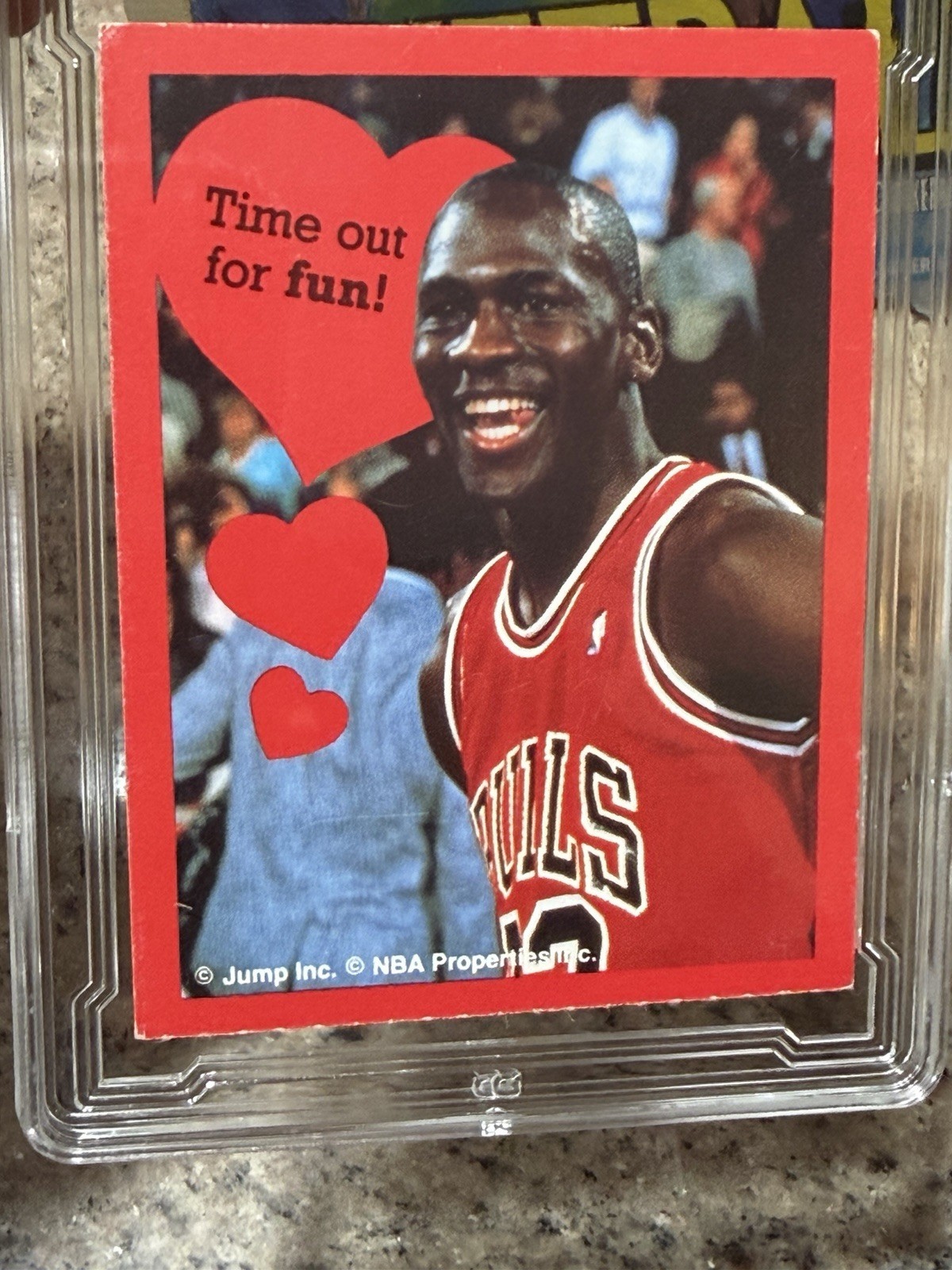 Michael Jordan 1990 Jump Inc Time Out for Fun Valentines Card Graded CG 6 Bulls