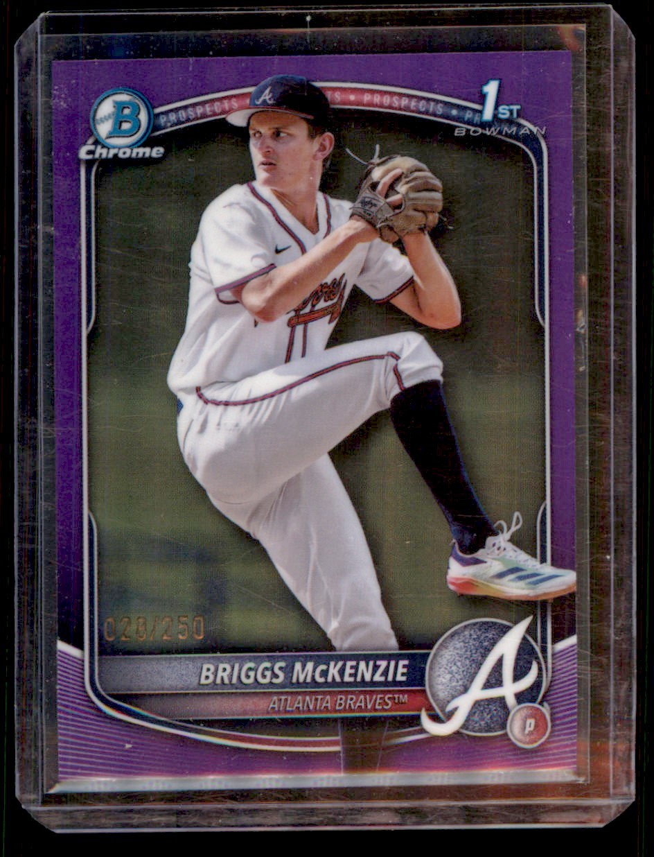 2025 Bowman Draft Chrome Purple Briggs McKenzie 020/250 Atlanta Braves #BDC-81
