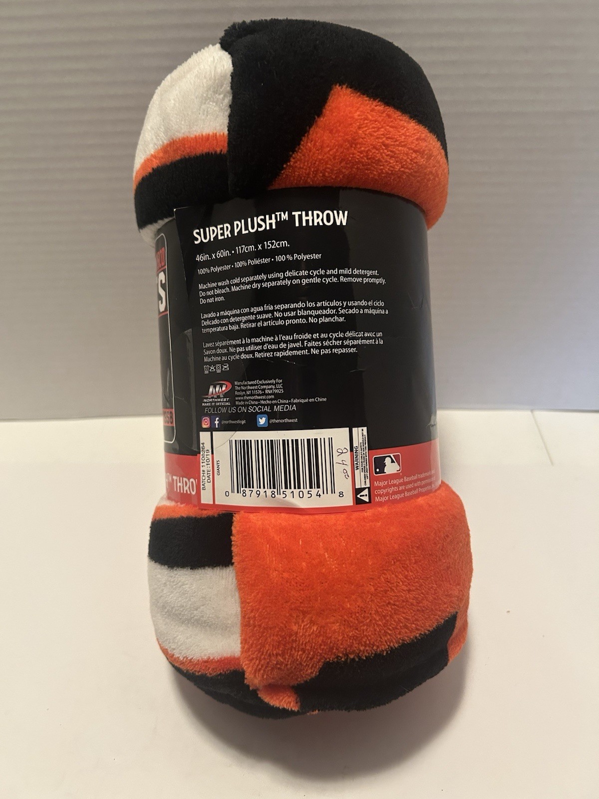 San Francisco Giants Super Plush Throw 46 X 60 Official MLB Blanket