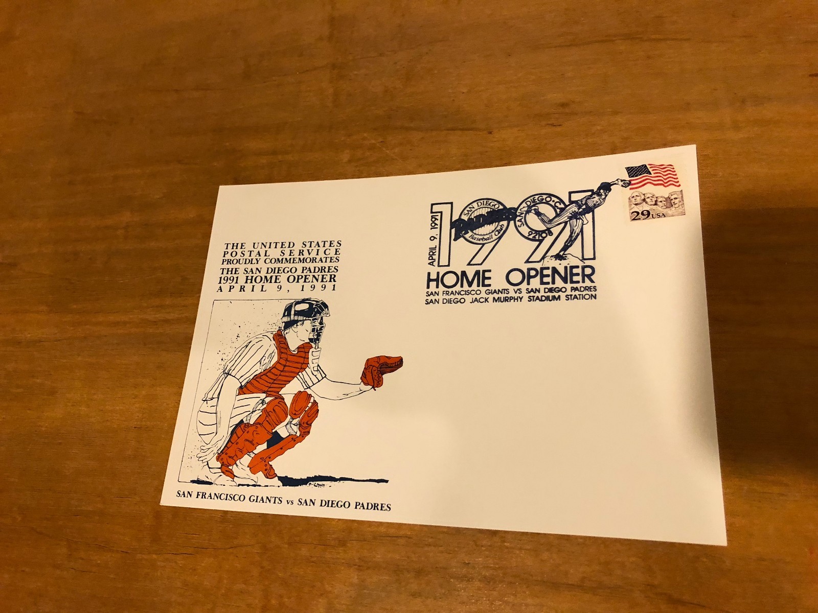 San Diego Padres 1991 Home Opener Postal Cover – Jack Murphy Stadium