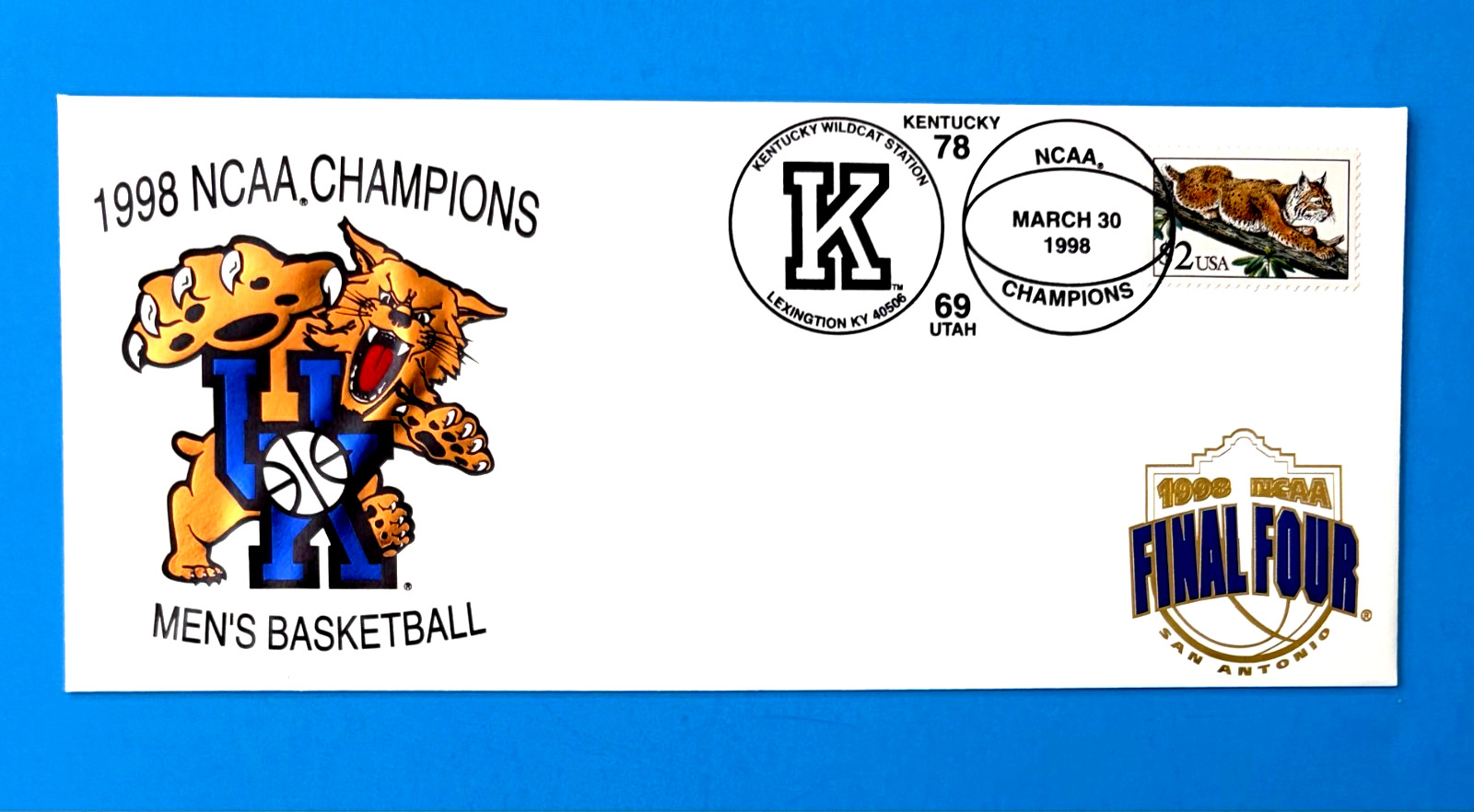 KENTUCKY WILDCATS 1998 NCAA CHAMPIONS COMMEMORATIVE ENVELOPE