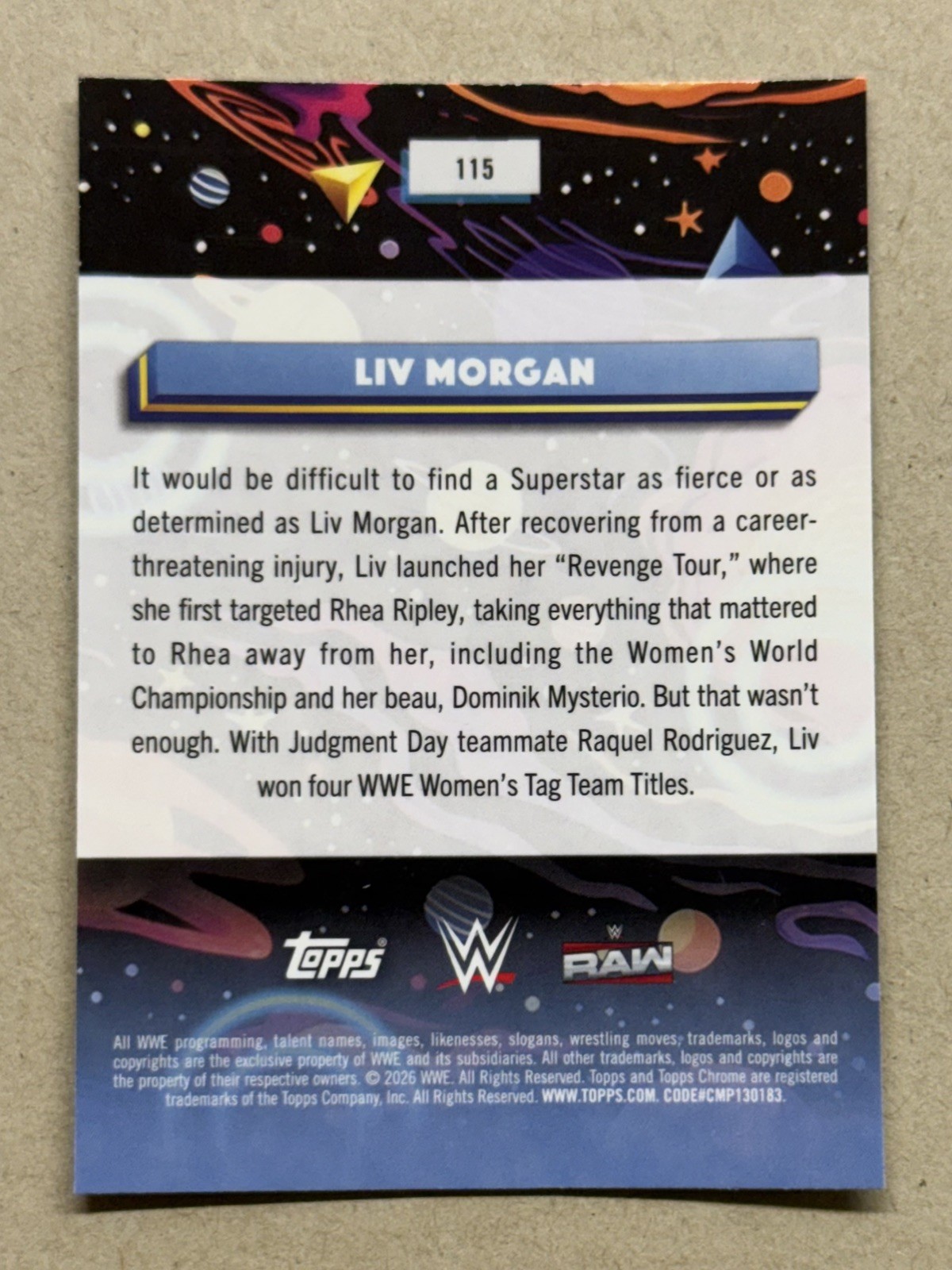 Topps 2026 Chrome Cosmic WWE Liv Morgan #115
