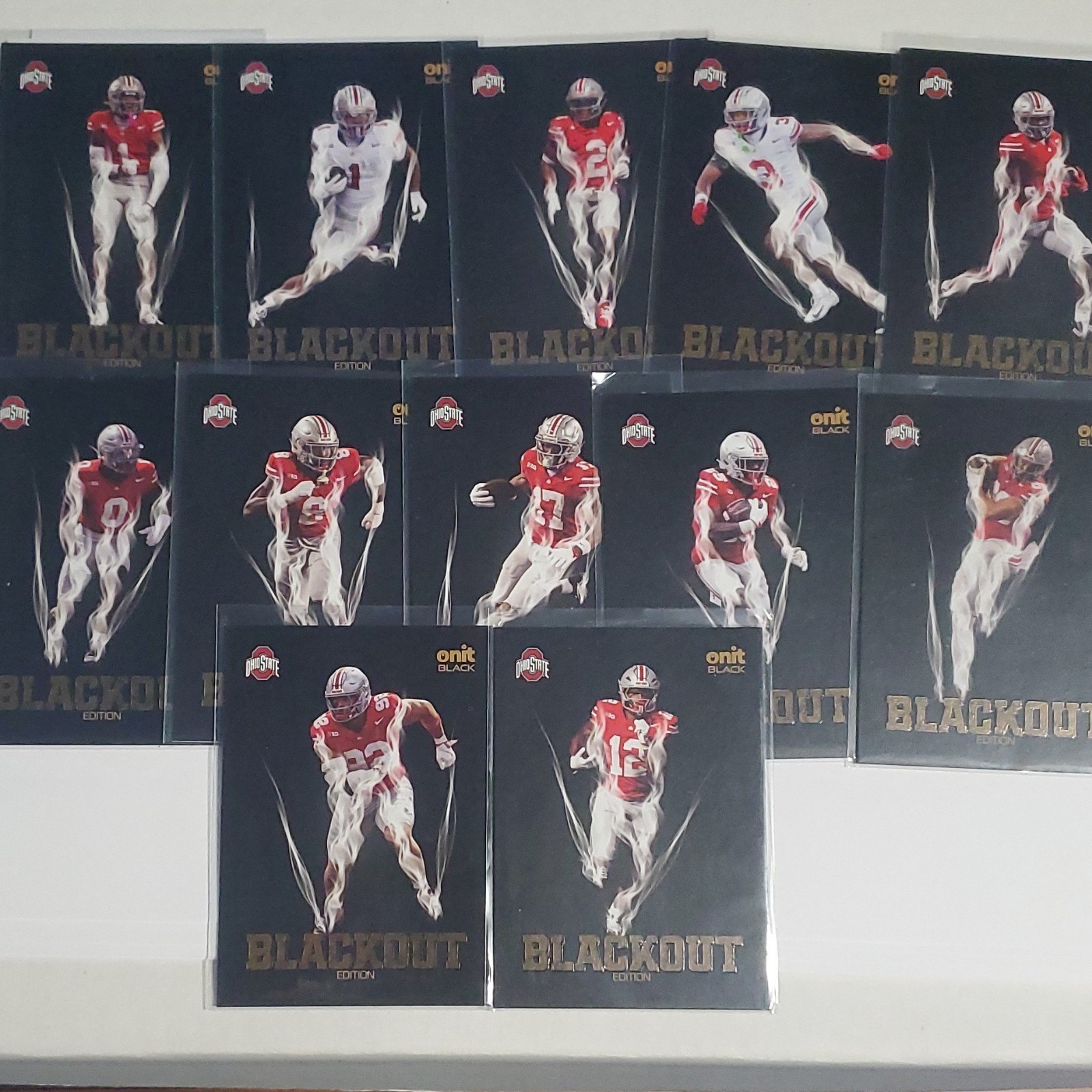 Onit 2025 Ohio State Buckeyes Blackout Edition BL-1 to BL-12 12-Card Lot. Plus 8