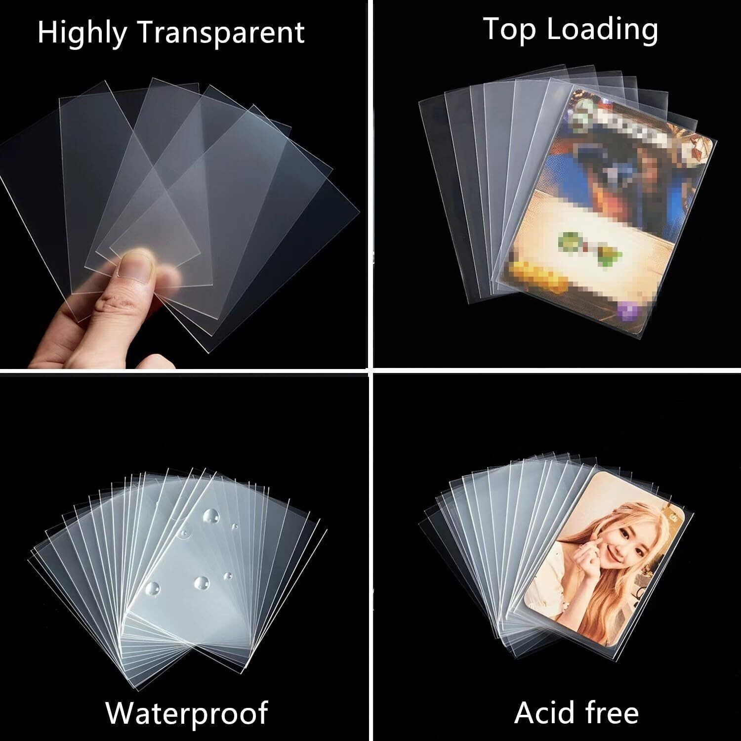 1000CT Standard 3×4 Toploaders & 1000pcs Sleeves 35pt Cards Holder 10*100Pack