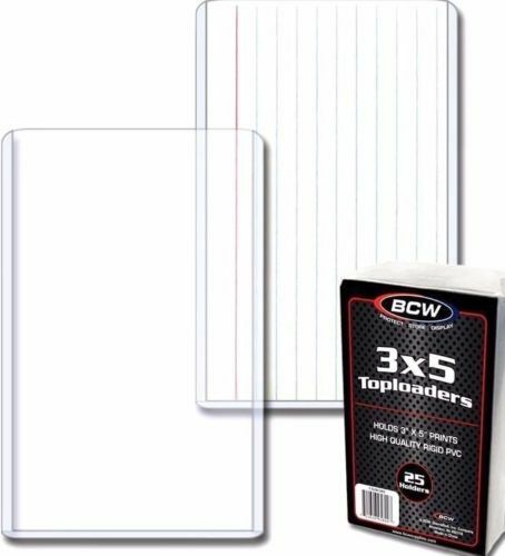 NEW 10 PK BCW 3X5 Top Load Holders Photo Print / Index Card Toploaders
