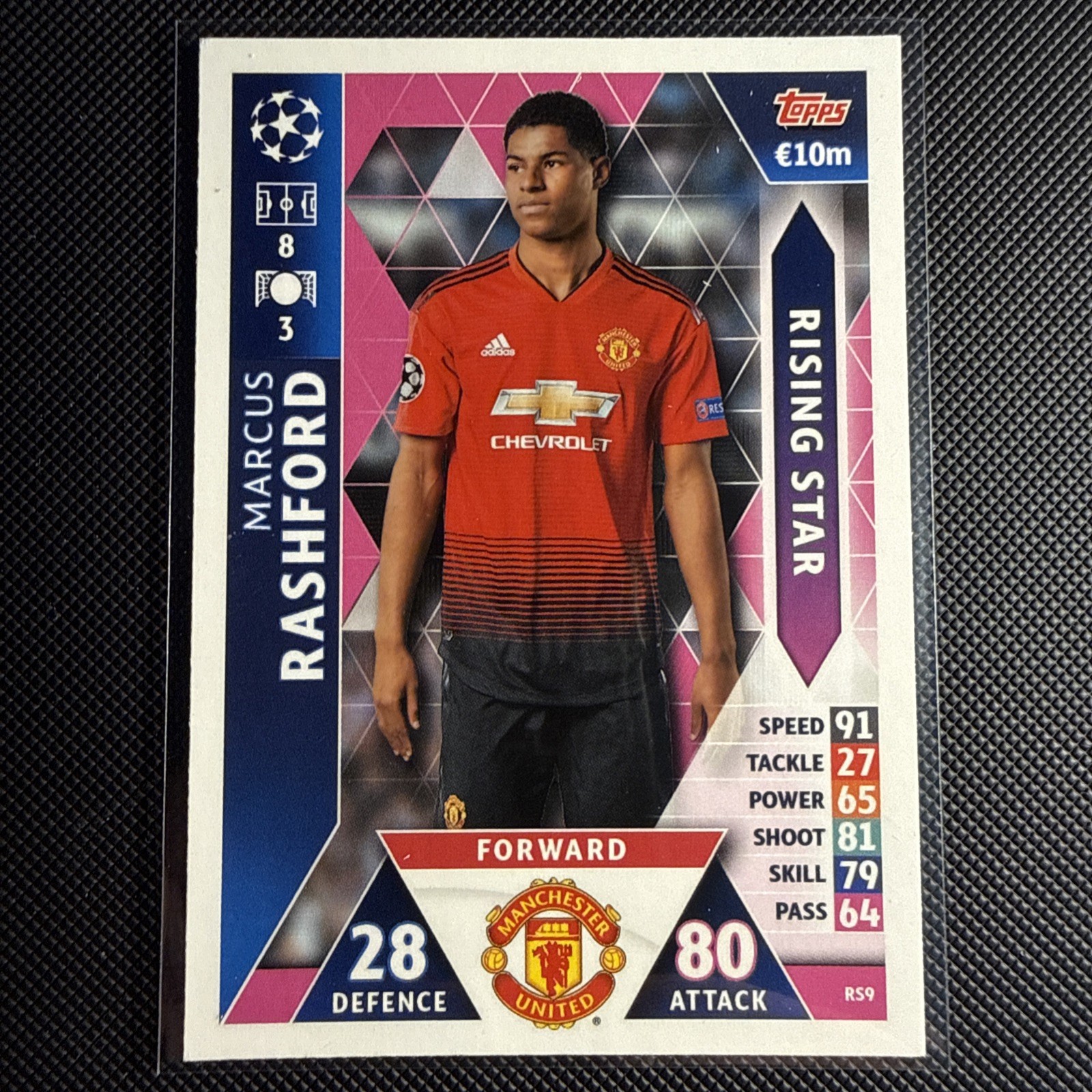 2018-19 Topps UEFA Champions League Match Attax Rising Stars RS9 Marcus Rashford