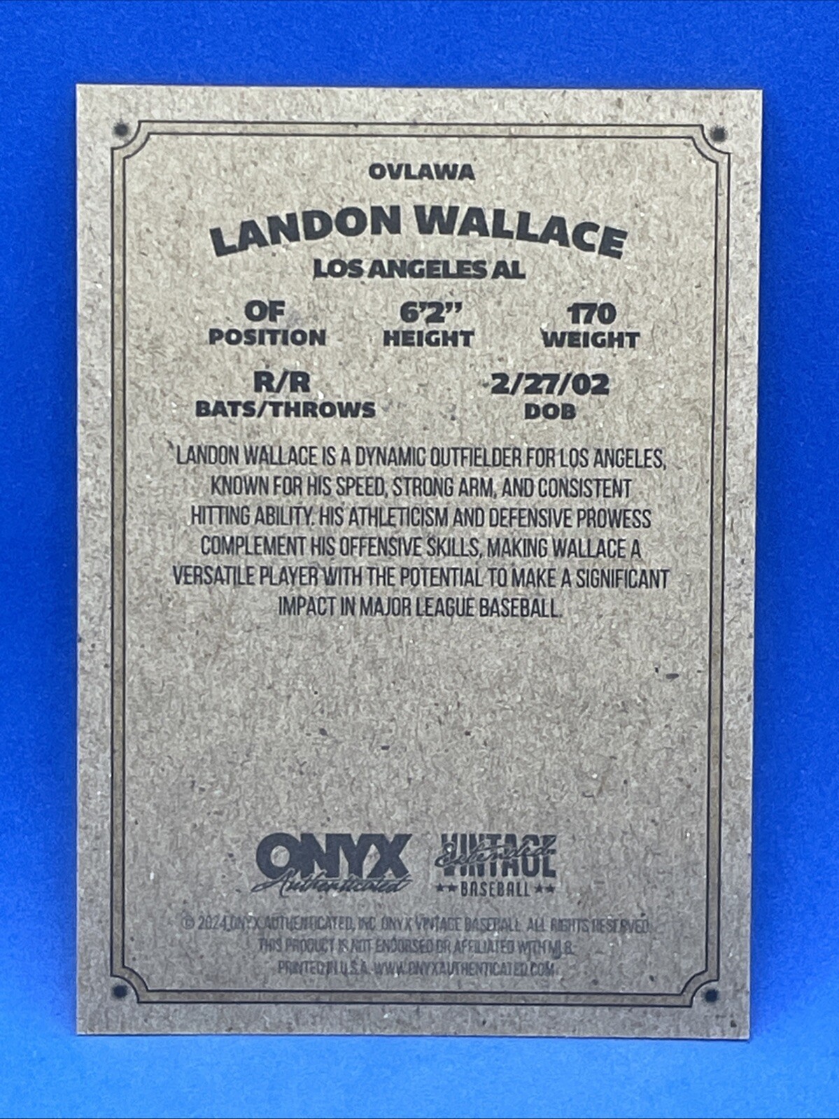 2024 Onyx Vintage Extended #OVLAWA Landon Wallace