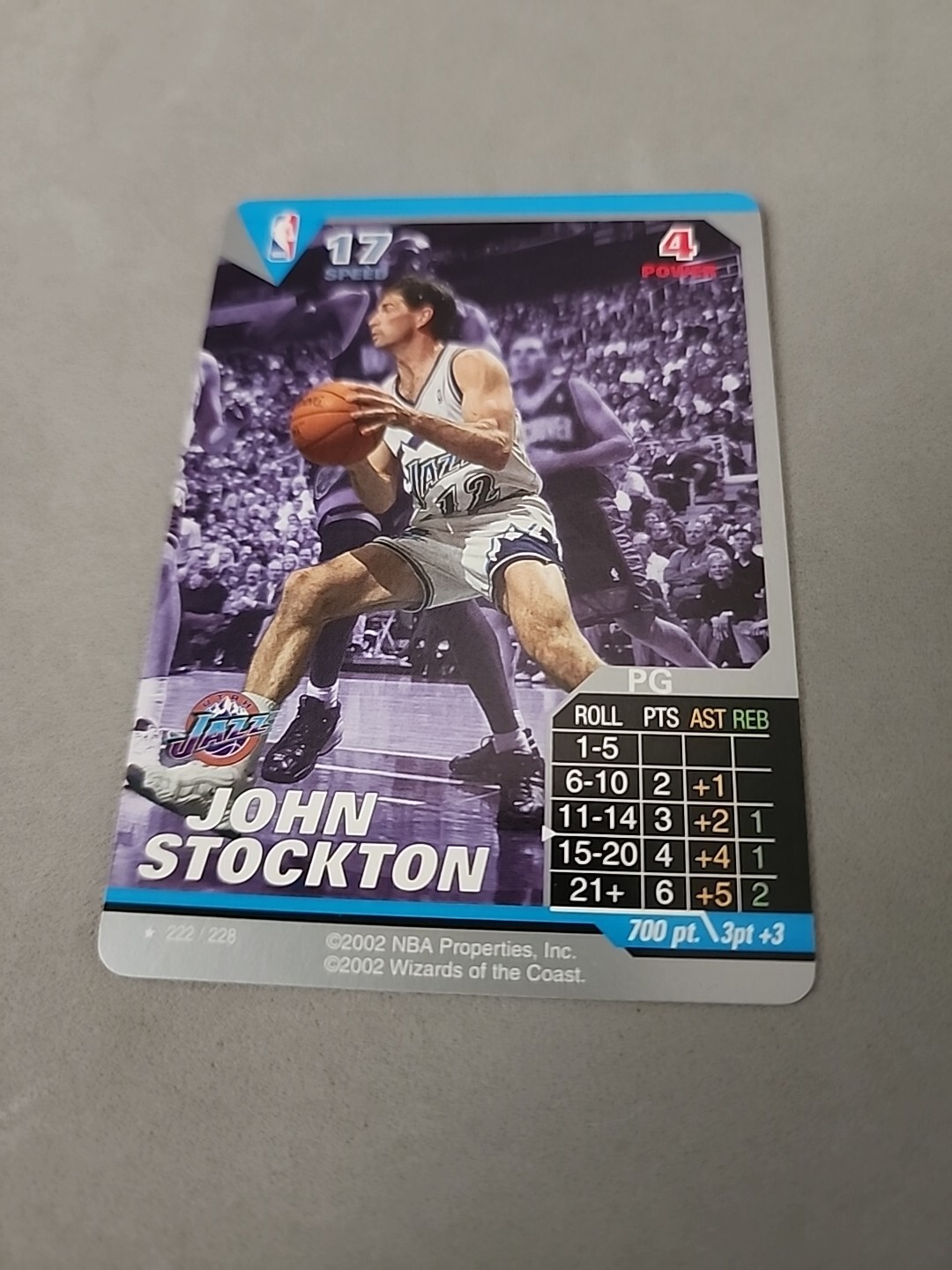 WOTC NBA SHOWDOWN 2002 JOHN STOCKTON BASE SET RARE CARD #222