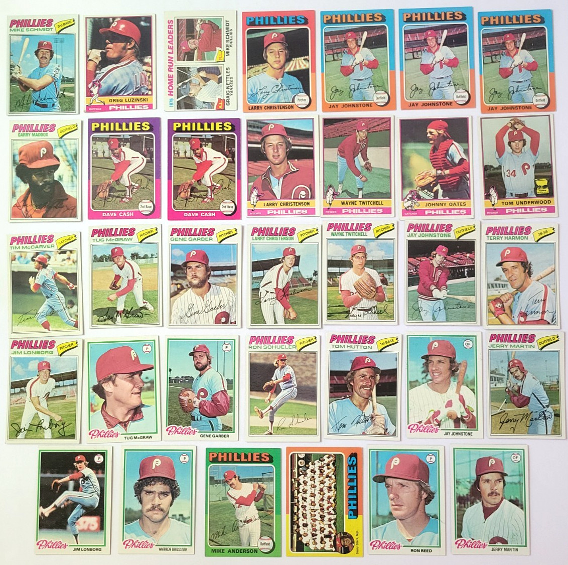1975-78 Topps Phillies Team Lot (34) Mike Schmidt Dave Cash Luzinski