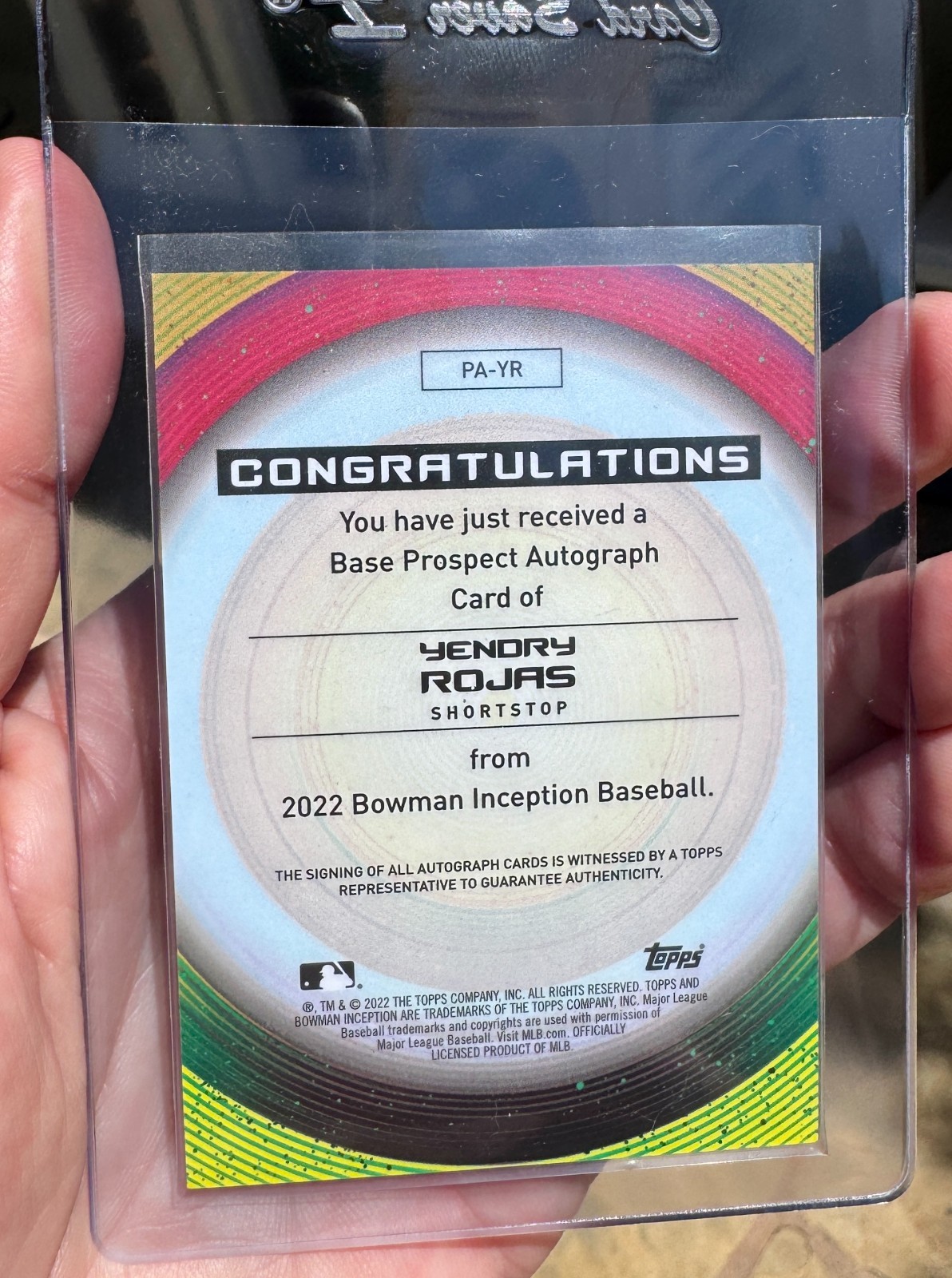 YENDRY ROJAS 2022 bowman inception ROOKIE AUTO autograph 30/50 padres SHORTPRINT