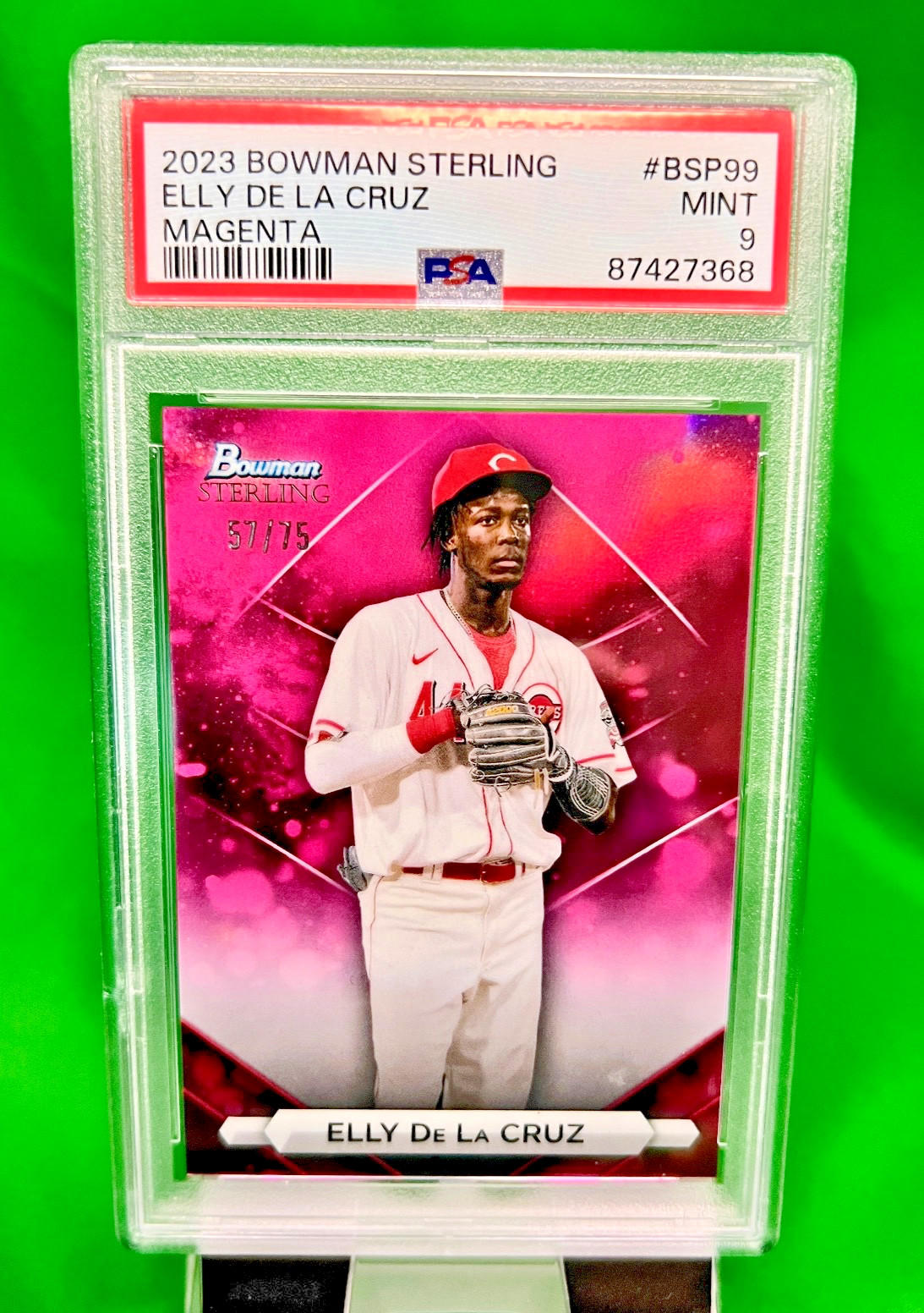 Elly De La Cruz 2023 Bowman Sterling Magenta Refractors /75 #BSP-99 PSA 9 MINT