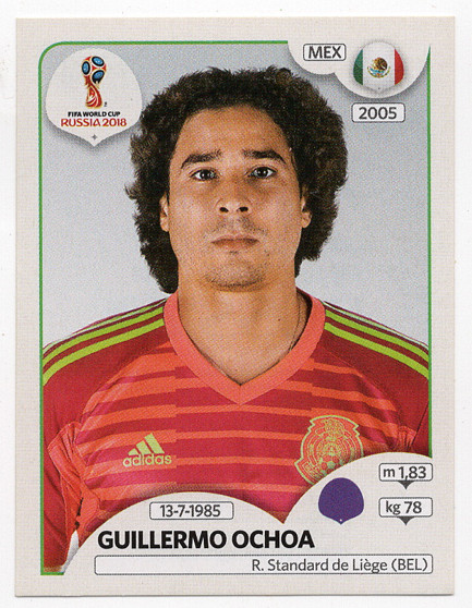 #454 Guillermo Ochoa Mexico Panini FIFA World Cup Russia 2018 Sticker