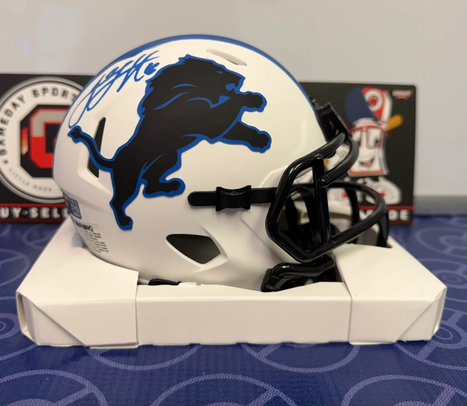 Jared Goff Detroit Lions Signed Riddell Lunar Eclipse Mini-Helmet Fanatics Cert.