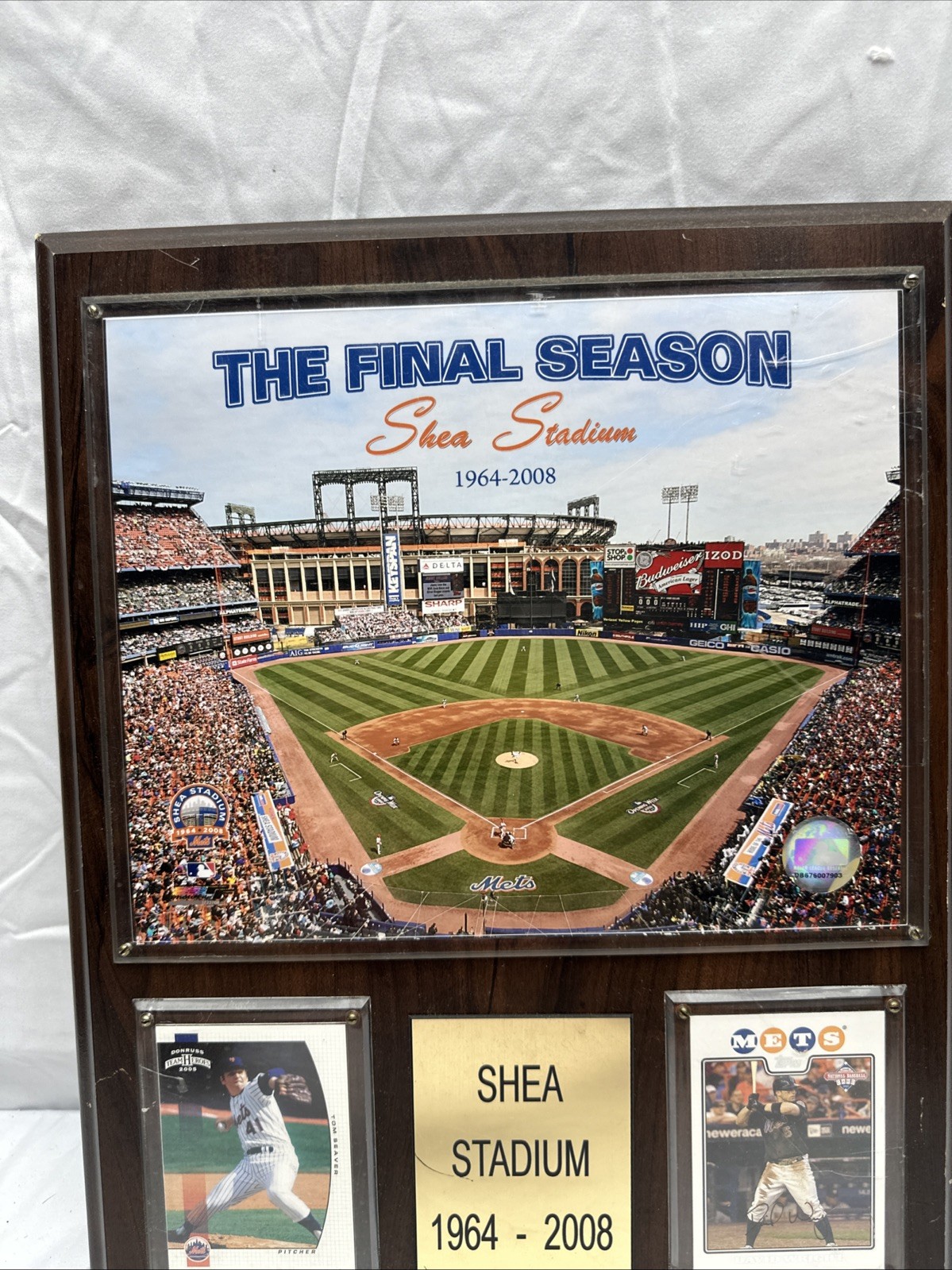 1964-2008 Shea Stadium Final Season Plaque Tom Seaver David Wright COA READ DESC