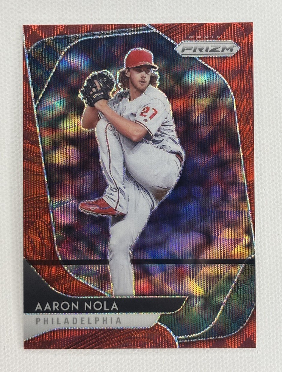 Panini Aaron Nola Serial Numbered /99 Phillies 2020 Prizm Baseball Card #55