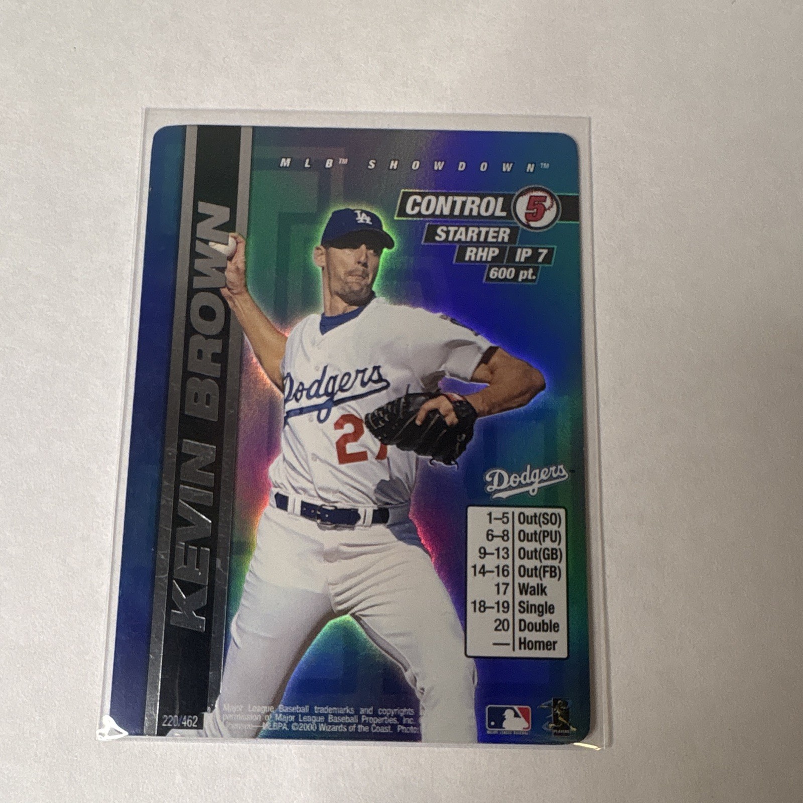 Wizards of the Coast 2000 MLB Showdown Kevin Brown Dodgers #220/462 Base