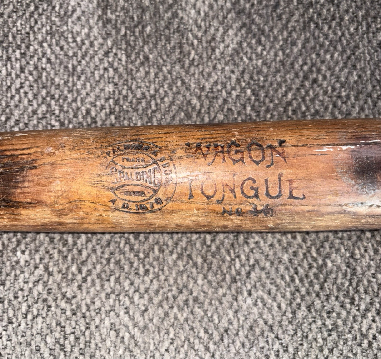 Spalding Wagon Tongue Antique No. 3/0 Baseball Bat 42.5 oz & 33” Rare Vintage