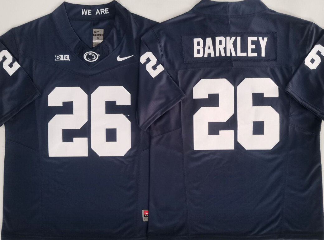 (Duty-Free ) Men’s Penn State Saquon Barkley #26 Stitched Jersey All Size S-3XL