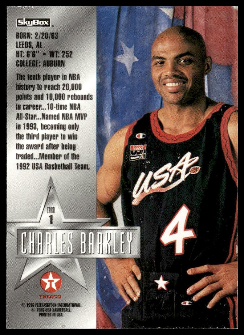 1996 SkyBox Texaco USA #1 Charles Barkley USA