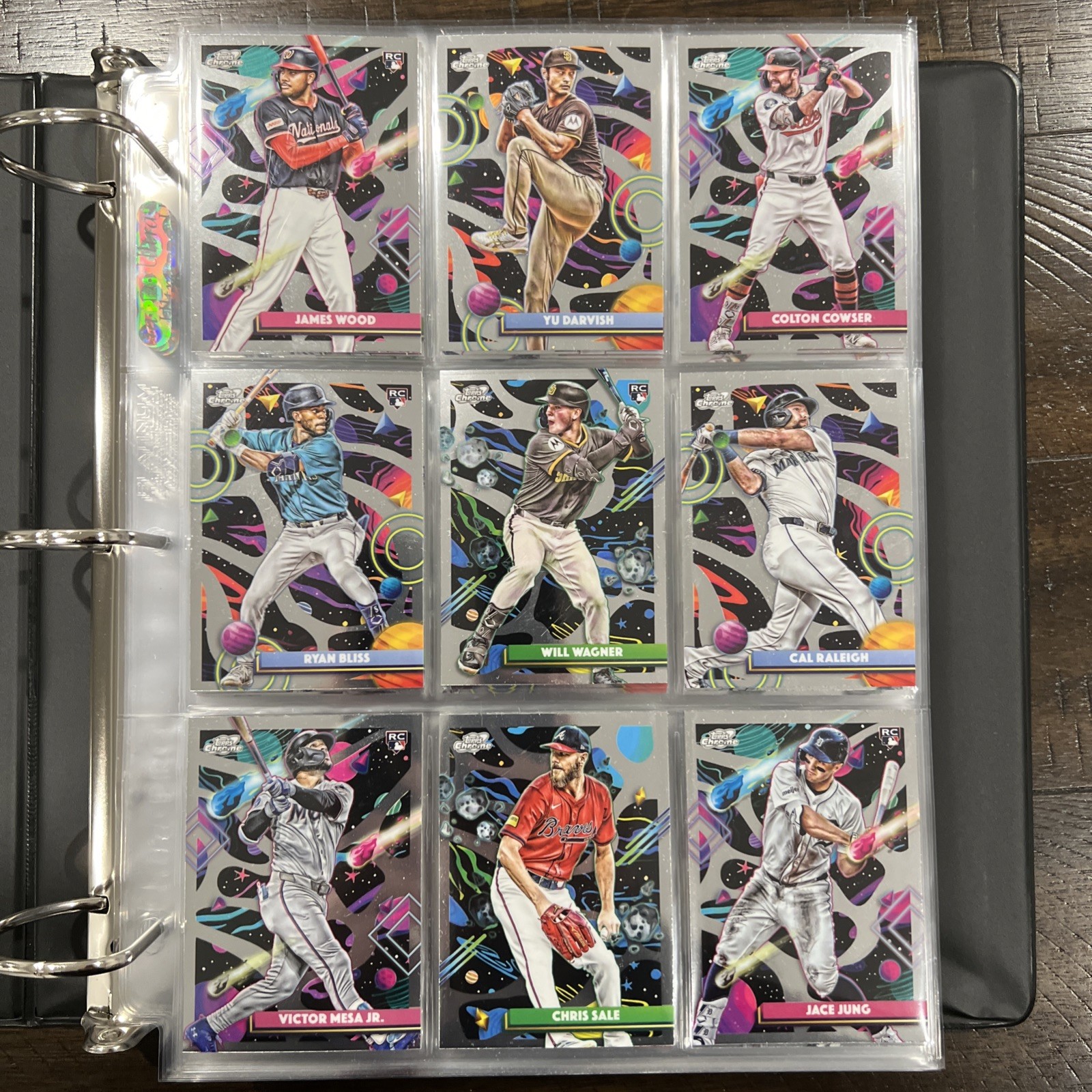 2025 Topps Cosmic Chrome Base Set Lot – All 200 Cards, In Order, With Binder