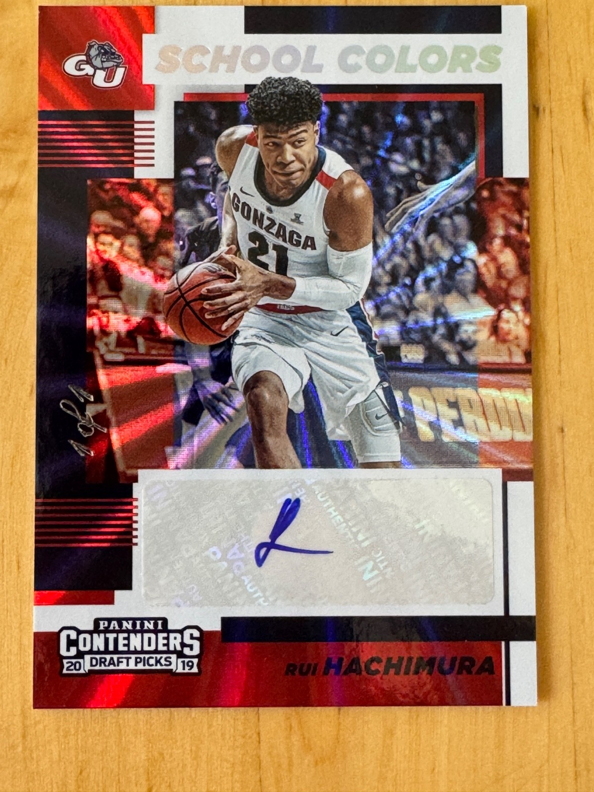 Rui Hachimura 2019-20 Panini Contenders Rookie Auto 1 of 1 1/1 RC School Colors