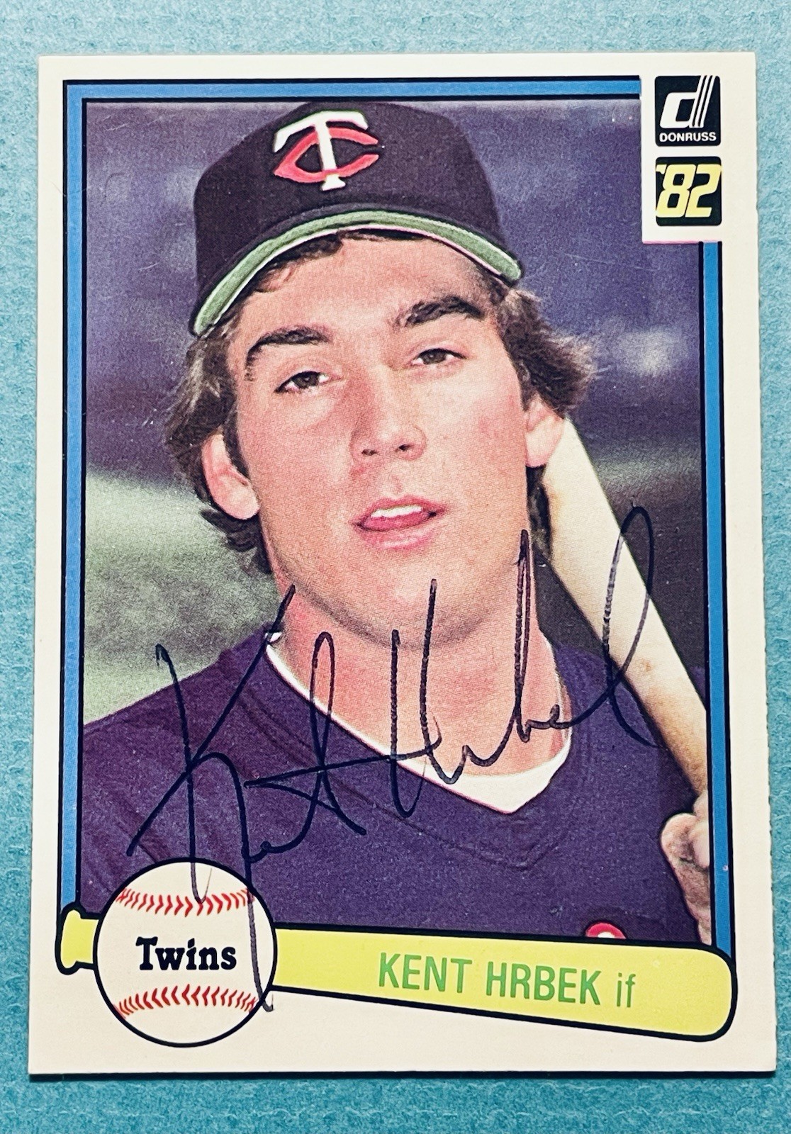1982 Donruss Kent Hrbek #557 Autographed Minnesota Twins Rookie Baseball Card