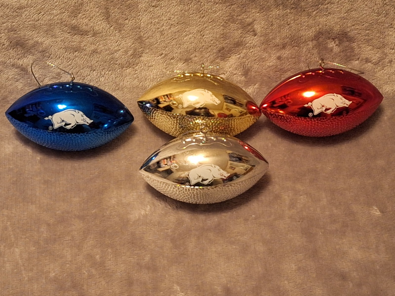 Arkansas Razorbacks Football Ornaments Holiday Christmas Decorations Lot of 4