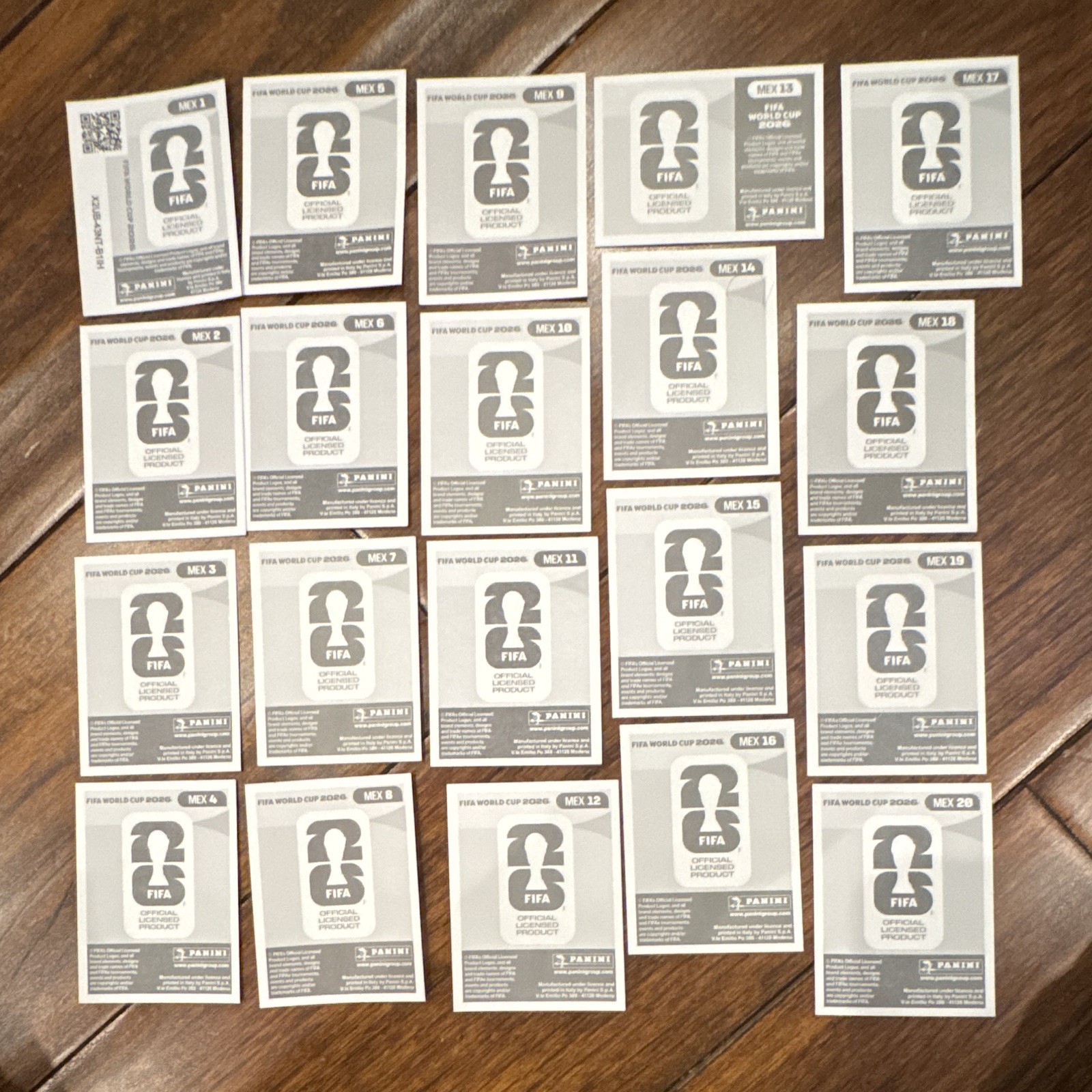 Panini FIFA World Cup 2026 Mexico Sticker Lot 20 MEX 1-20 Foil Hologram